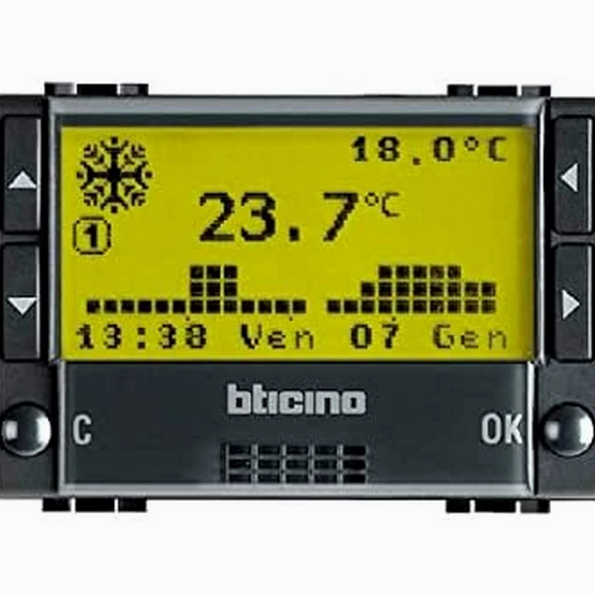 Bticino L4451 Livinglight Tech Cronotermostato Settimanale, Antracite