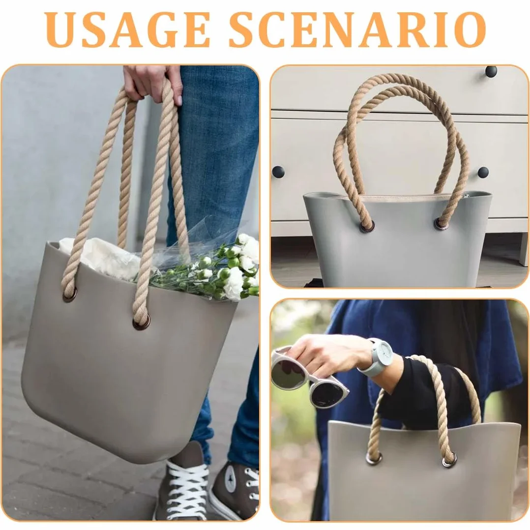 GXGM 2 maniglie di ricambio per borsa da spiaggia, manici lunghi classici, maniglia di ricambio, manico in corda, maniglie per borsa o bag, accessori da donna