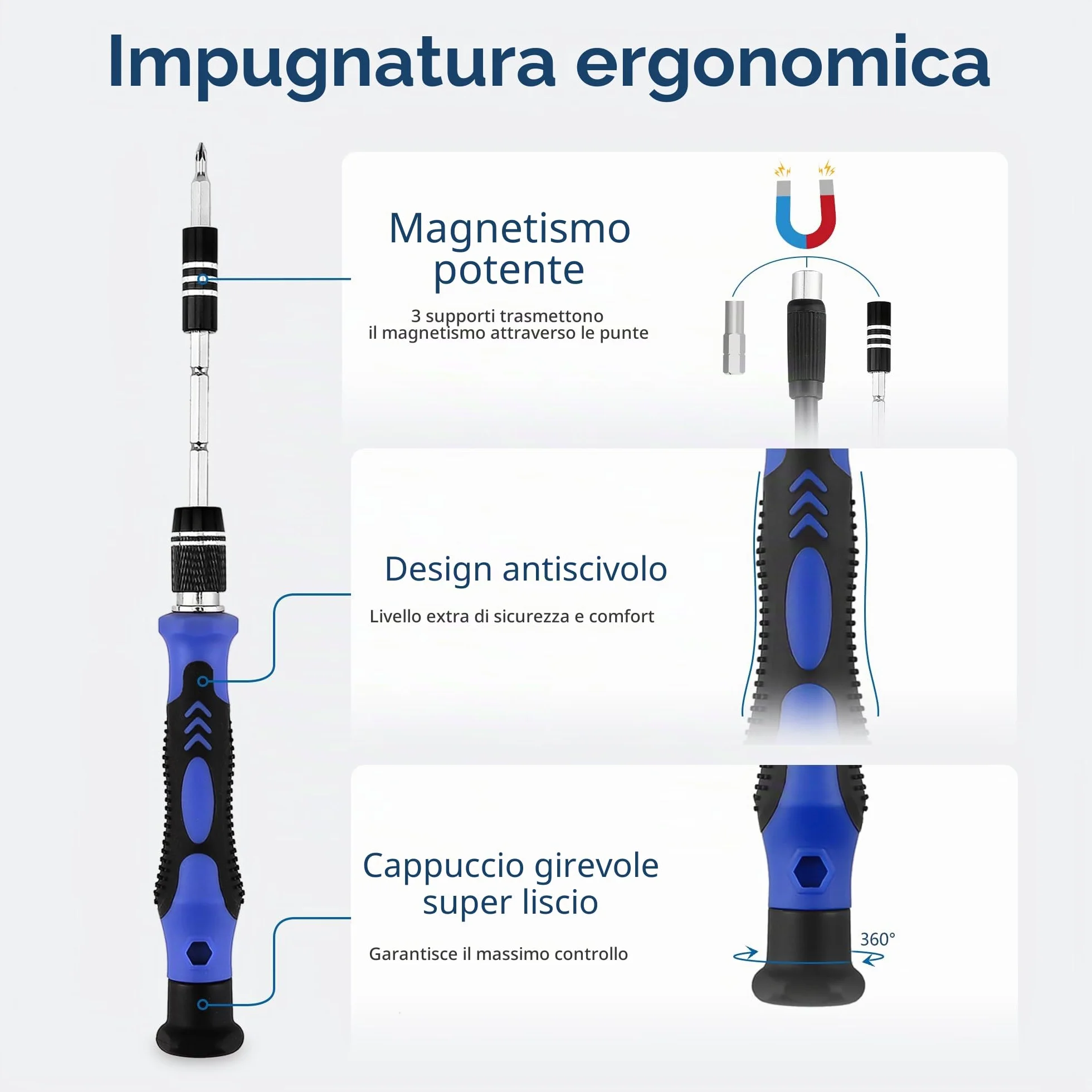 XOOL Kit Cacciaviti di Precisione 62 in 1, Cacciaviti Magnetici per Riparazioni Elettroniche, Smartphone, PC, Computer Portatile, iPhone, MacBook, Tablet e Altri Dispositivi