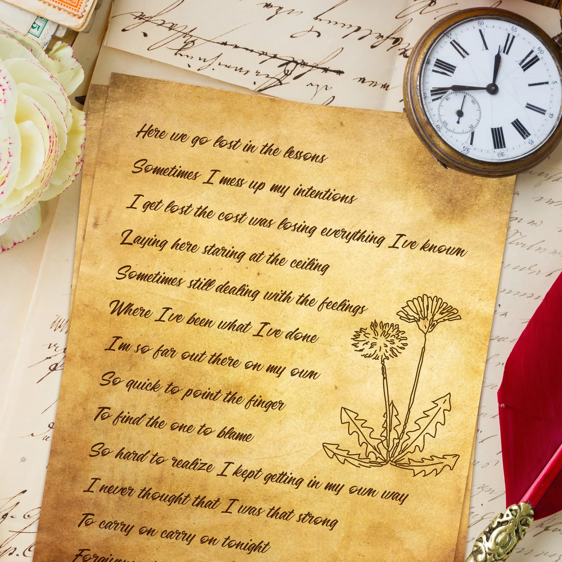 Carta Pergamena A4 Vintage 50 Fogli per Stampanti Inkjet Laser