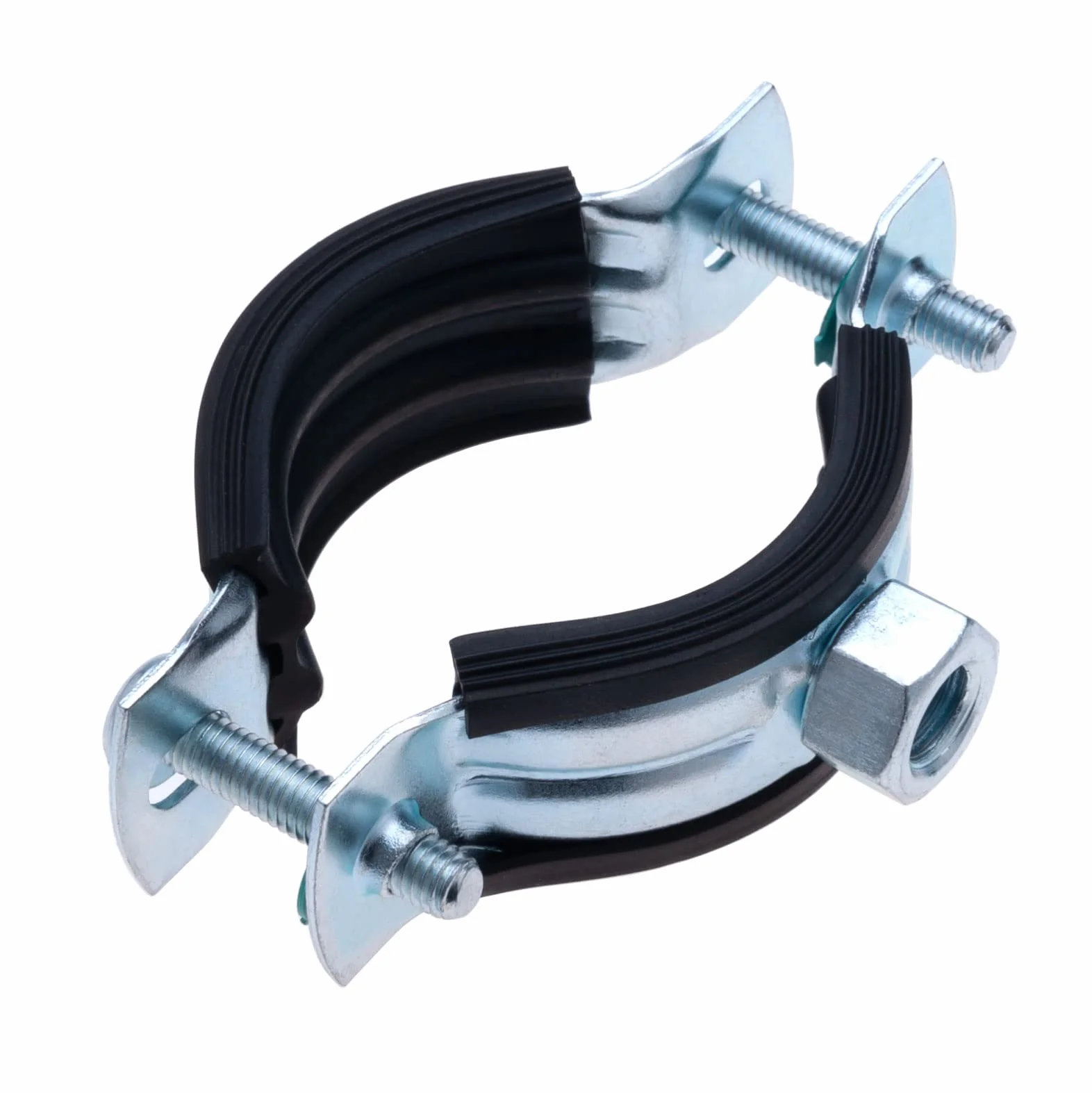 10-14 mm Morsetto per tubi con rivestimento in gomma nera, Clip per tubi in due parti con montaggio a parete M8, Supporto per tubi, gancio ad anello diviso, staffa per tubi regolabile (4 pezzo)
