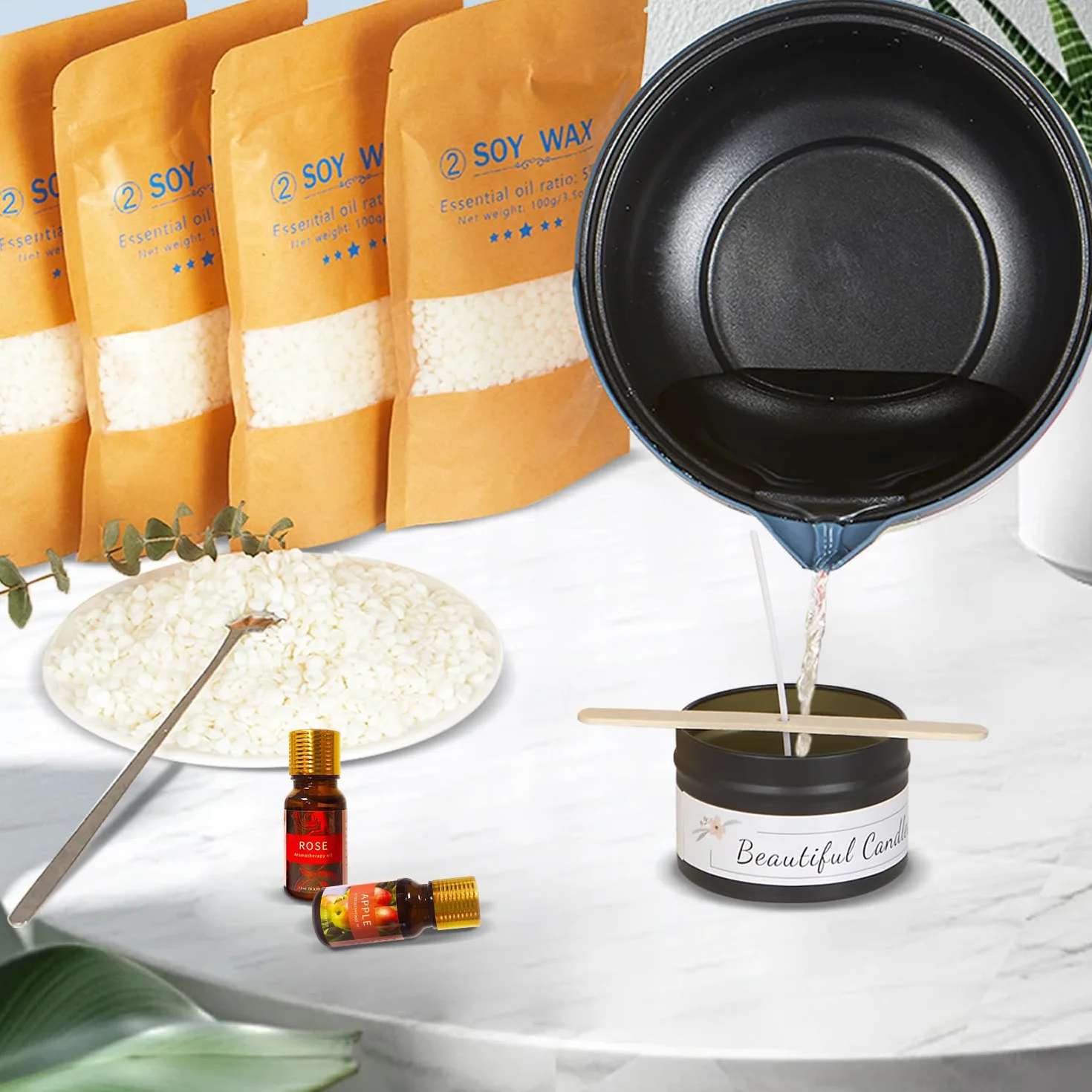 LINGQIAN Kit di produzione di candele per adulti, cera di soia per candela, candele fai da te per creare le tue candele