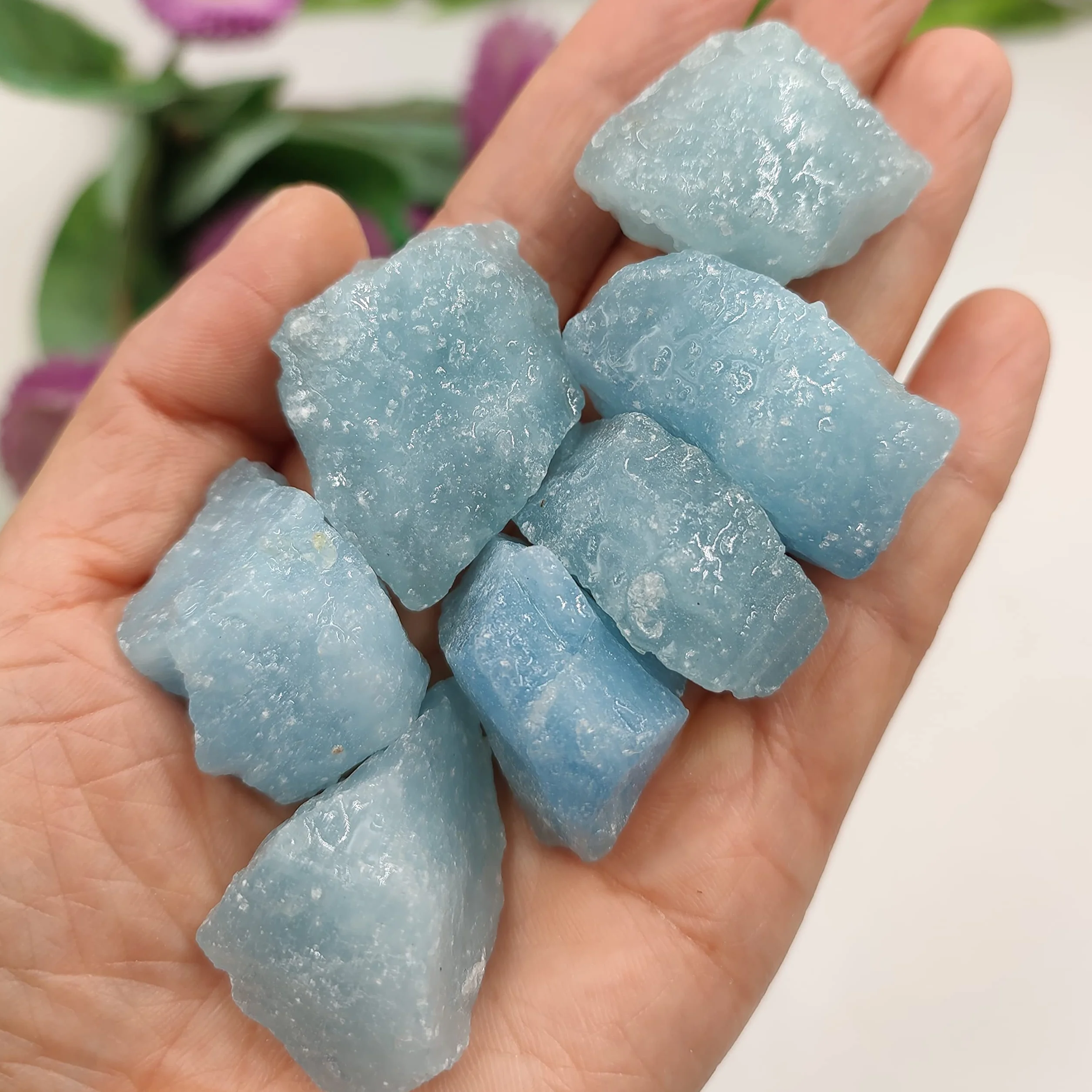 Casuale Acquamarina Naturale Pietra Grezza Cristallo Quarzo Roccia da Collezione Campione di Minerali Guarigione