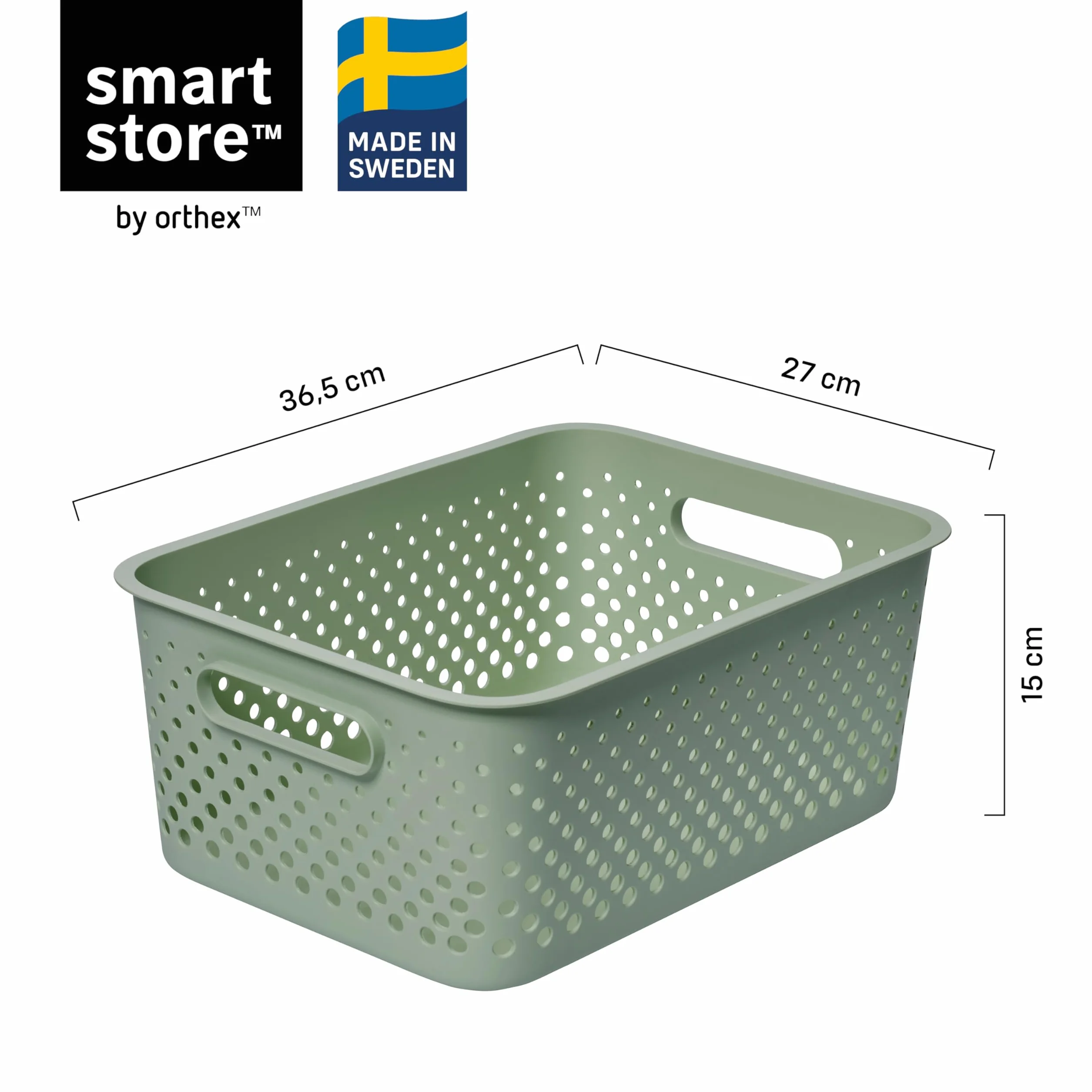 SmartStore Essence L Cestino portaoggetti 36,5 x 27 x 15 cm plastica riciclata verde