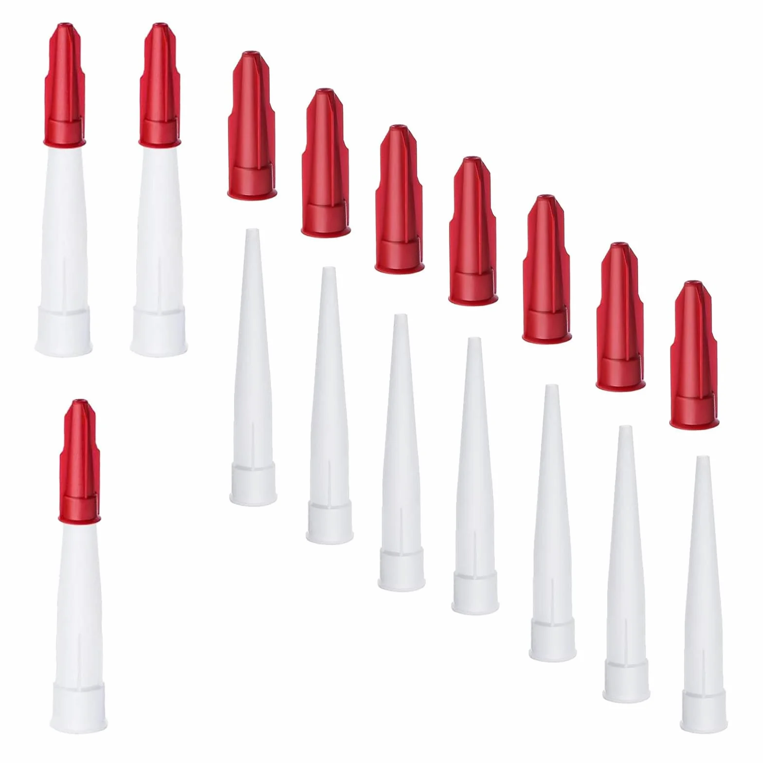 10 Pezzi Silicone Ugelli di Ricambio Beccucci per Cartuccia Ugelli per Silicone con Coperchio per Calafatare Tappi Sigillanti Punte