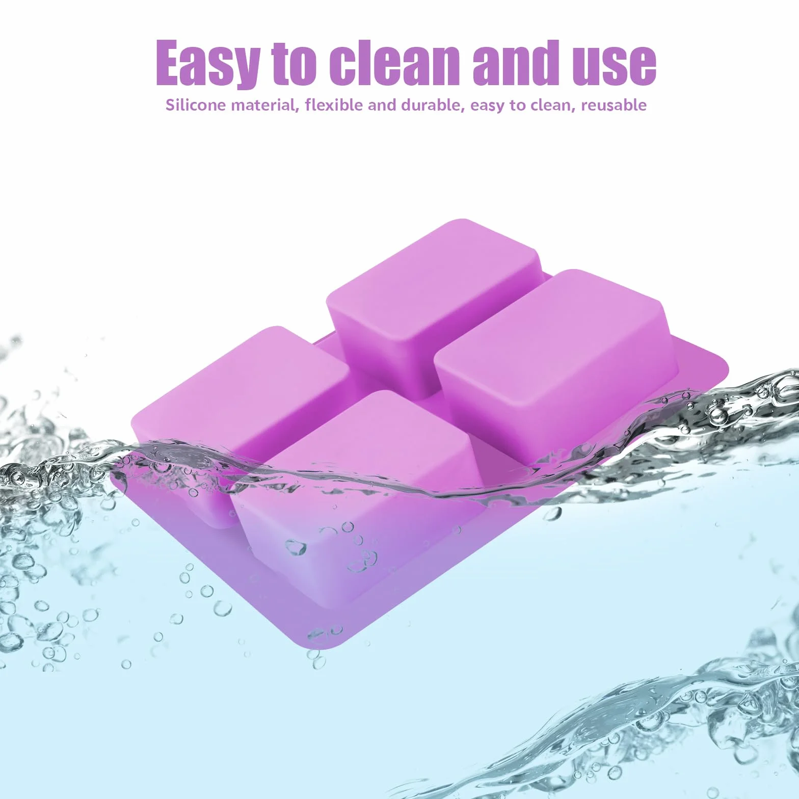 Stampi per Sapone, Sapone in Silicone Stampo, Stampi in Silicone per Sapone DIY, per Saponette Fatte a Mano, Ghiaccio, Torte, Budini, Cioccolatini