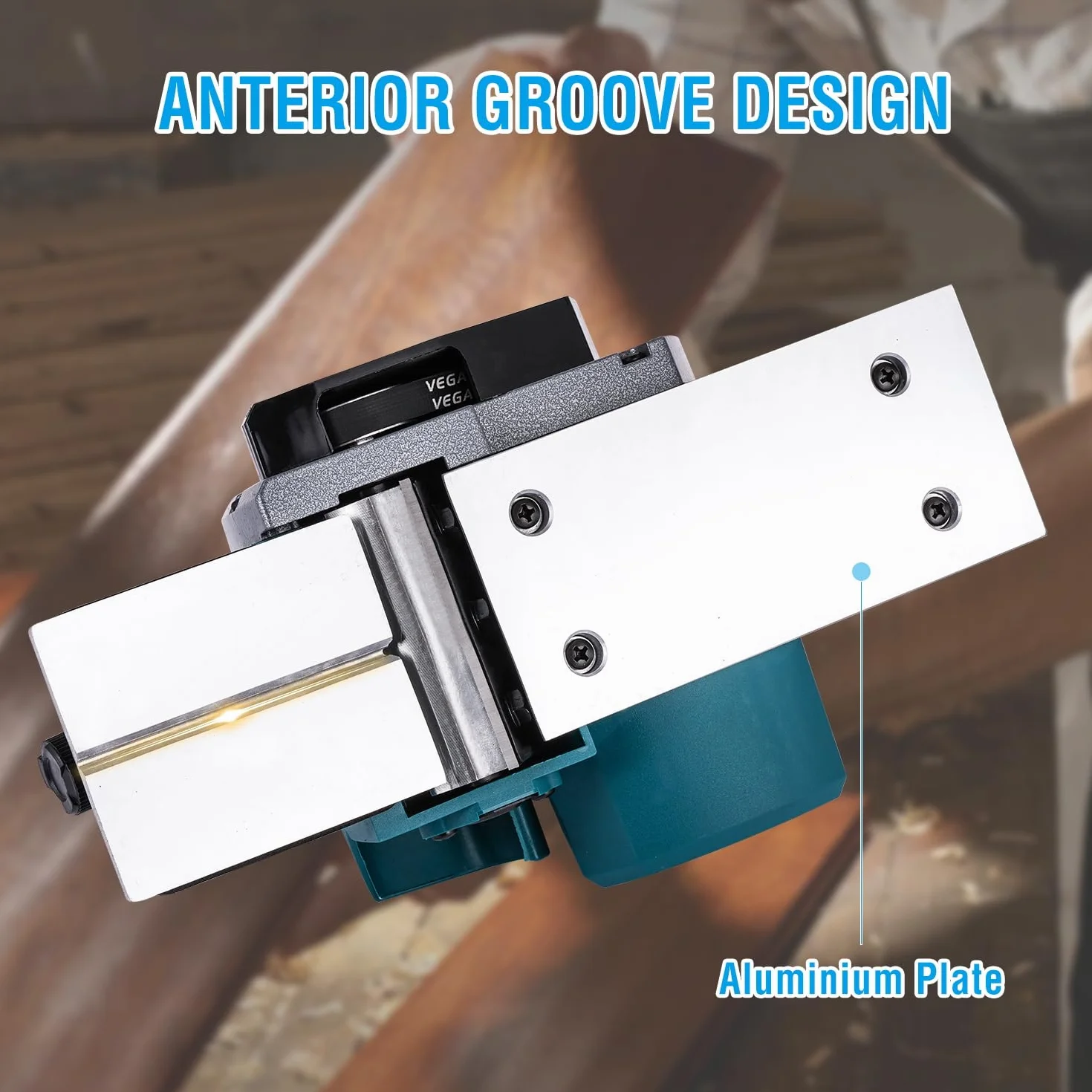 KATSU Tools Pialla elettrica 600W, pialla per legno portatile con cavo, larghezza di piallatura 82 mm, profondità di truciolo 2 mm, per la lavorazione del legno, porte e mobili per casa 101719