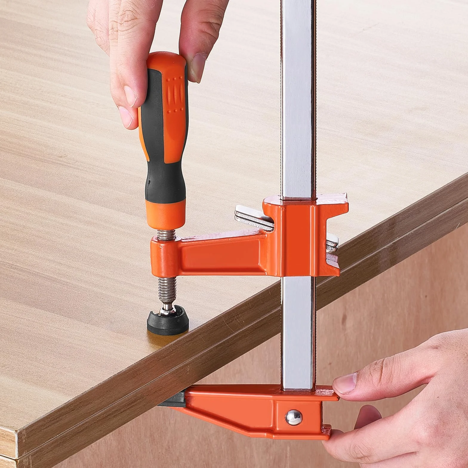 VEVOR Morsetti a barra per la lavorazione del legno, Morsetto/Divaricatore da 36" in confezione da 2, Morsetto F a cambio rapido con limite di carico di 600 libbre, Profondità della gola 2,5", Ghisa