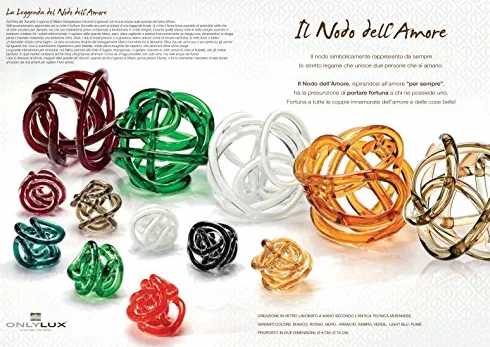 NODO DELL'AMORE creazione in vetro lavorato a mano 8CM PICCOLO (AMBRA)