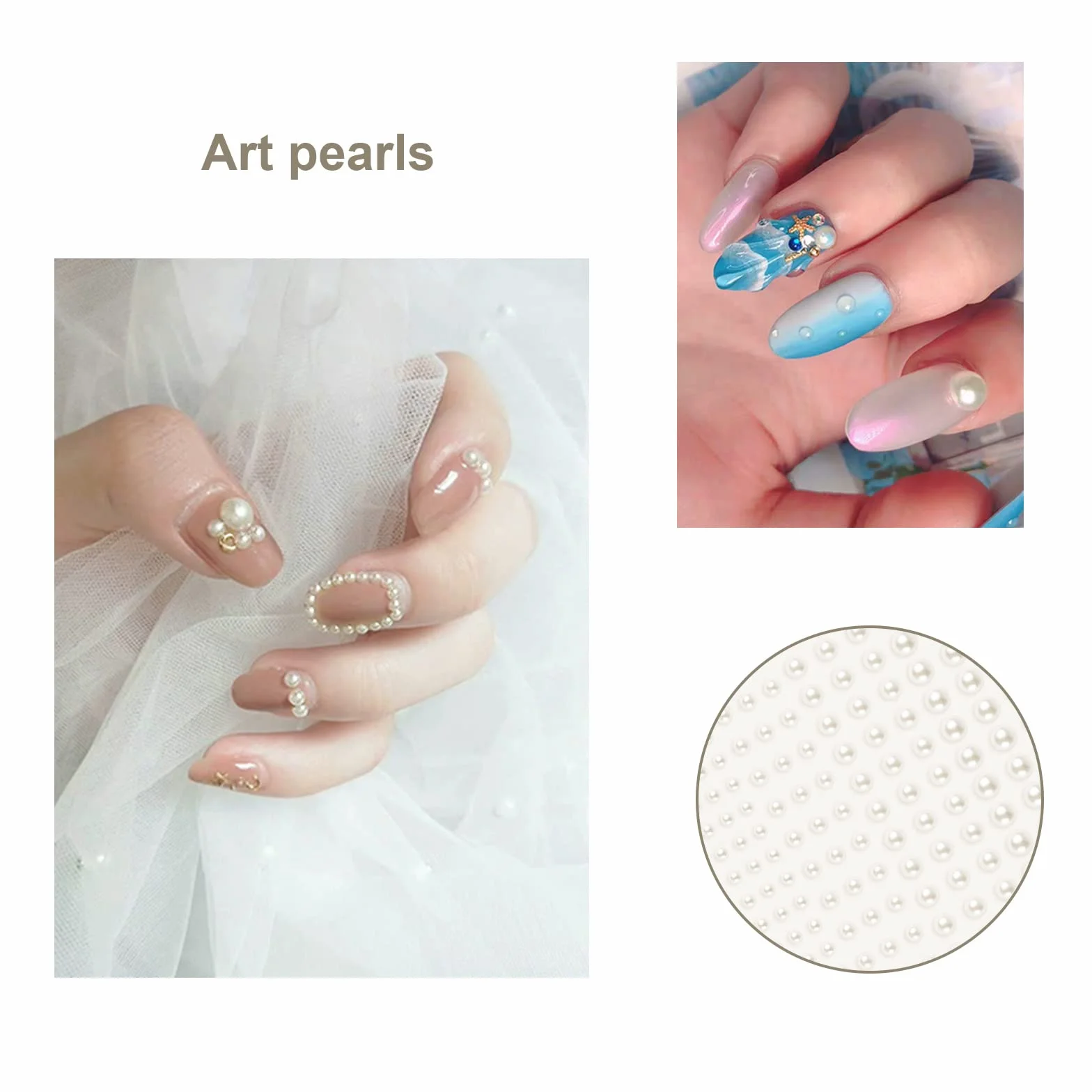 Vicloon Adesivo con Perle, 6 Fogli 990 Autoadesivi Strass Perla Rotondi Gemme di Cristallo Foglio, 2/3/4/5/6mm, Decorazione Fai Da Te Adesivi per Manicure, Bellezza e Decorare Telefoni Cellulari