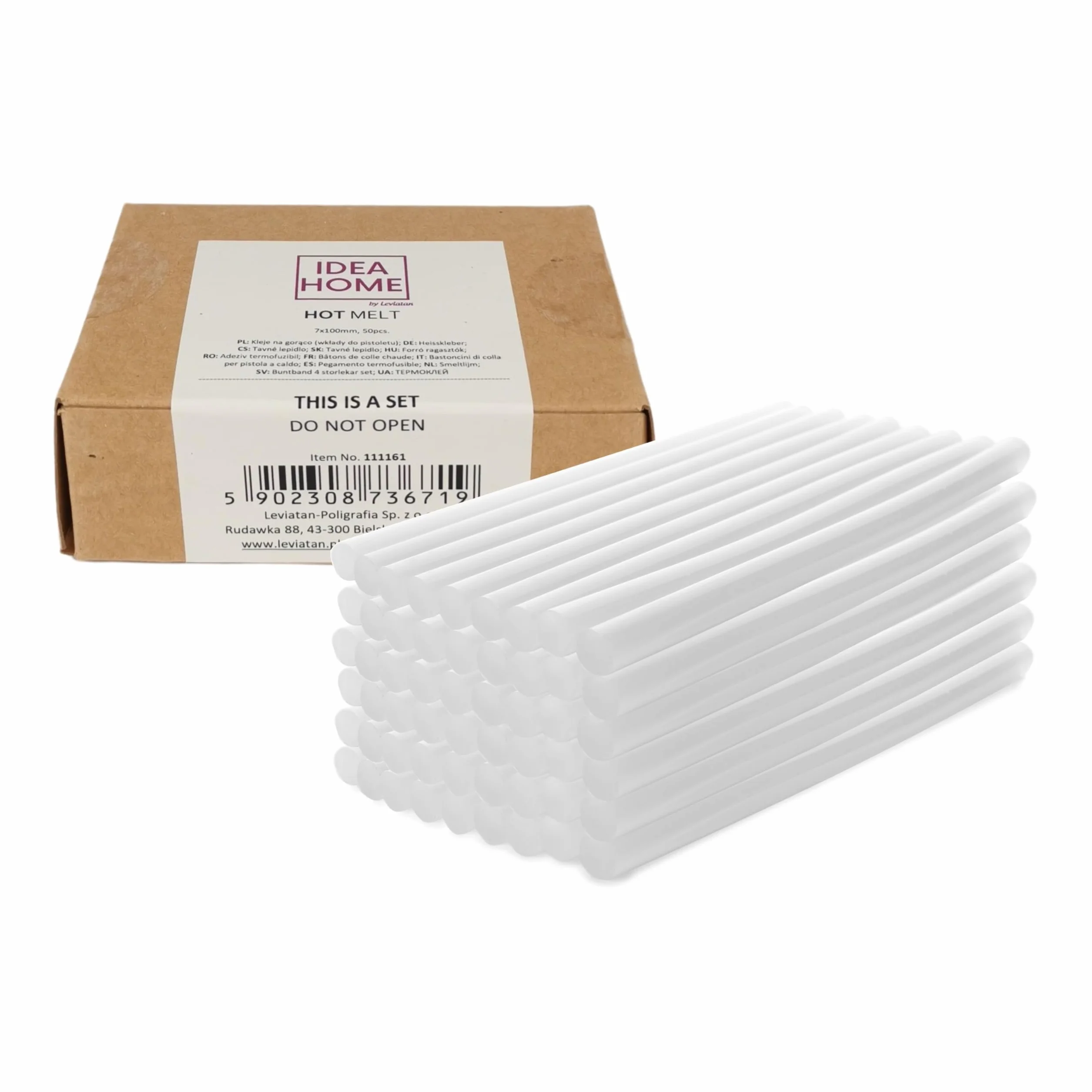 IDEA HOME 50 Pezzi Stick Colla a Caldo 7x100 mm – Bastoncini Trasparenti Universali per Pistola Colla a Caldo