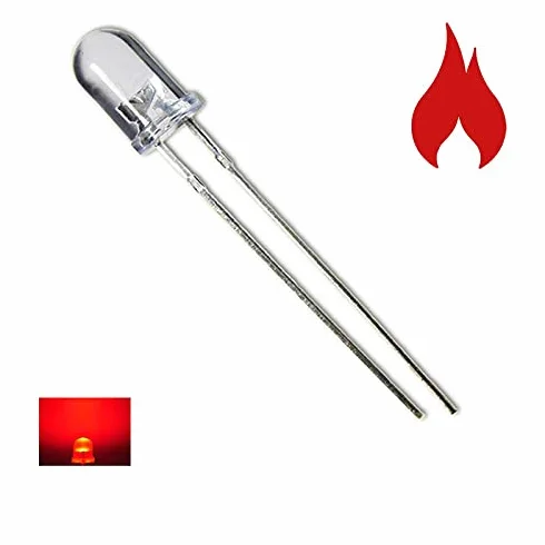 Diodi led 5 mm rosso tremolante 10 pezzi per modellismo