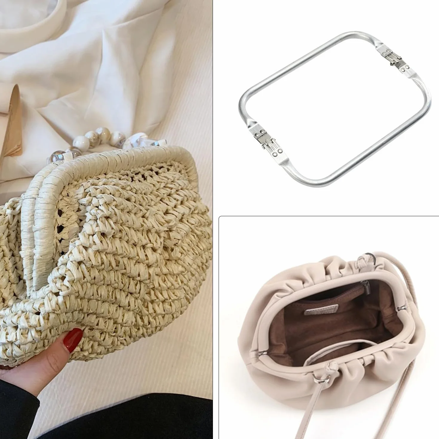 4 pezzi cornici per borse in alluminio, accessori per la produzione di borse, accessori fai da te, kit fai da te, strumenti fai da te