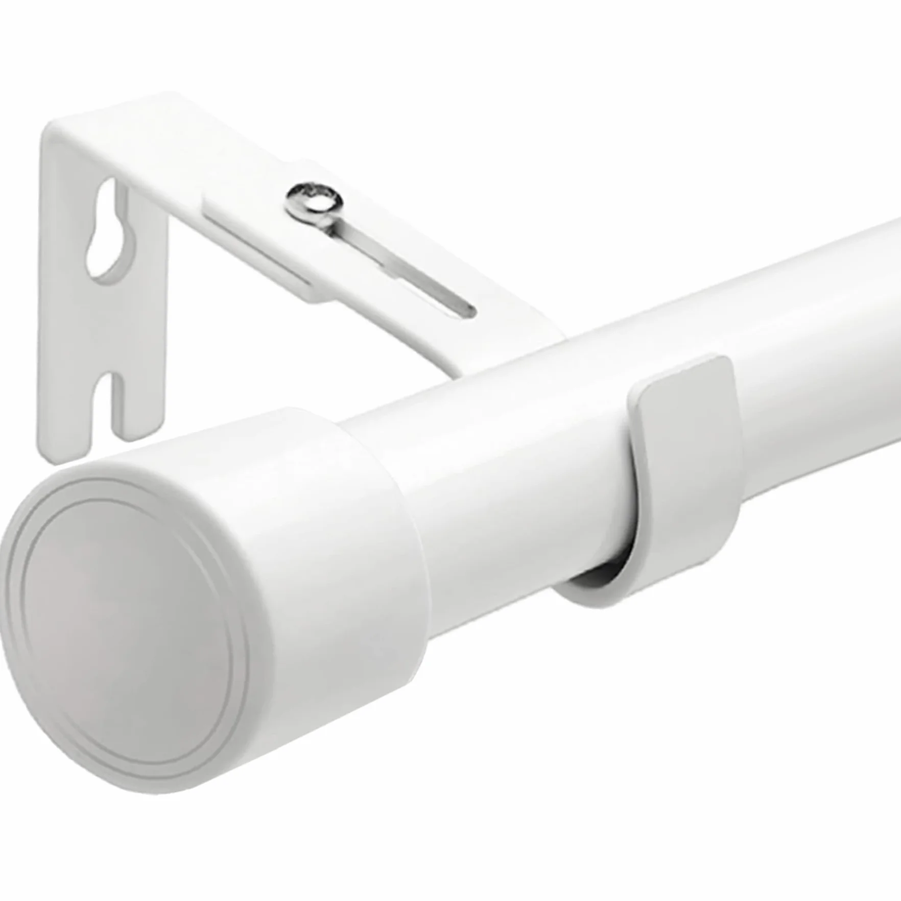 Bastone per Tenda 84-185CM Bianco Φ25mm con Supporto Soggiorno Camera
