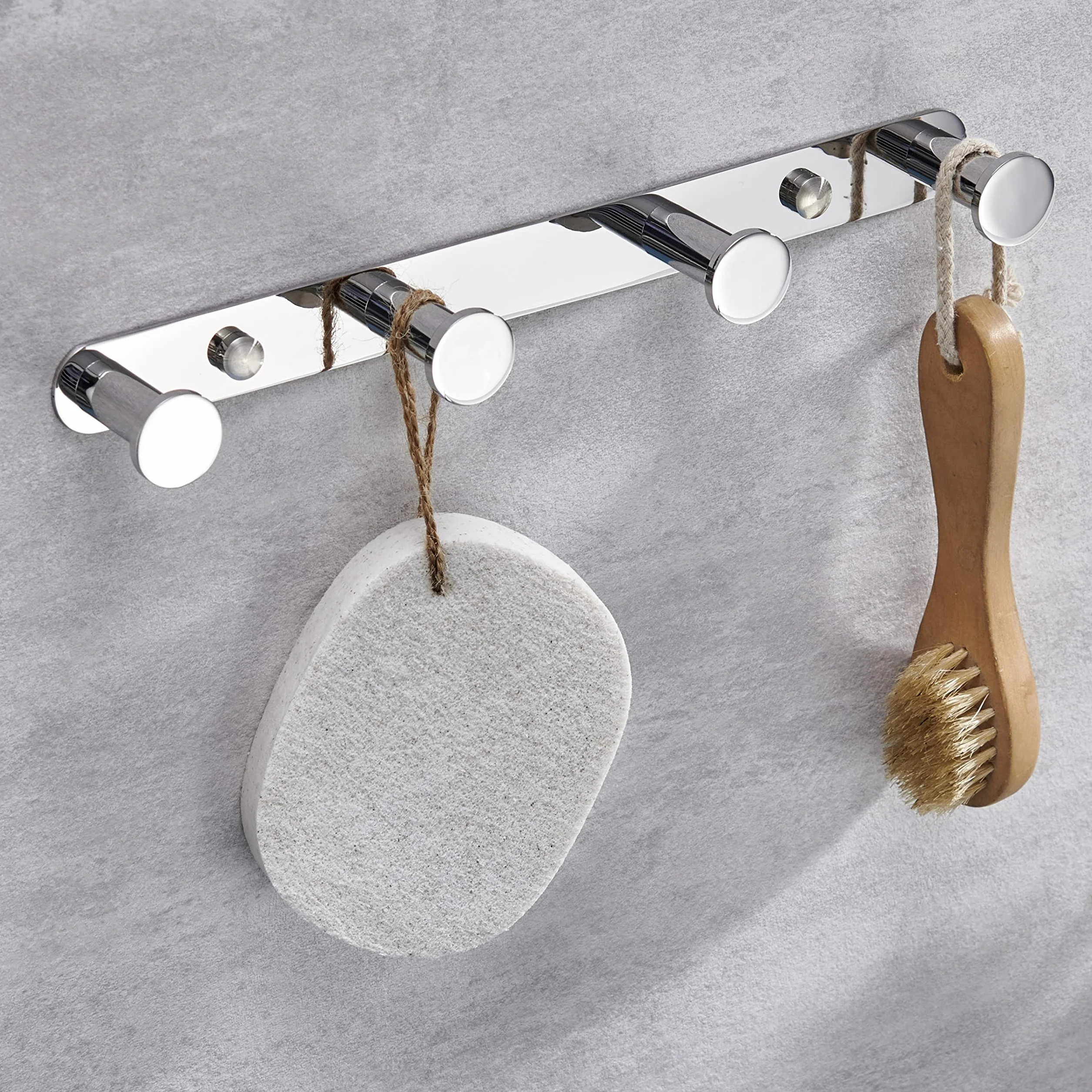 Gancio Asciugamani Muro Adesivo in Acciaio Inossidabile Cromato Porta Cucina Ganci Bagno