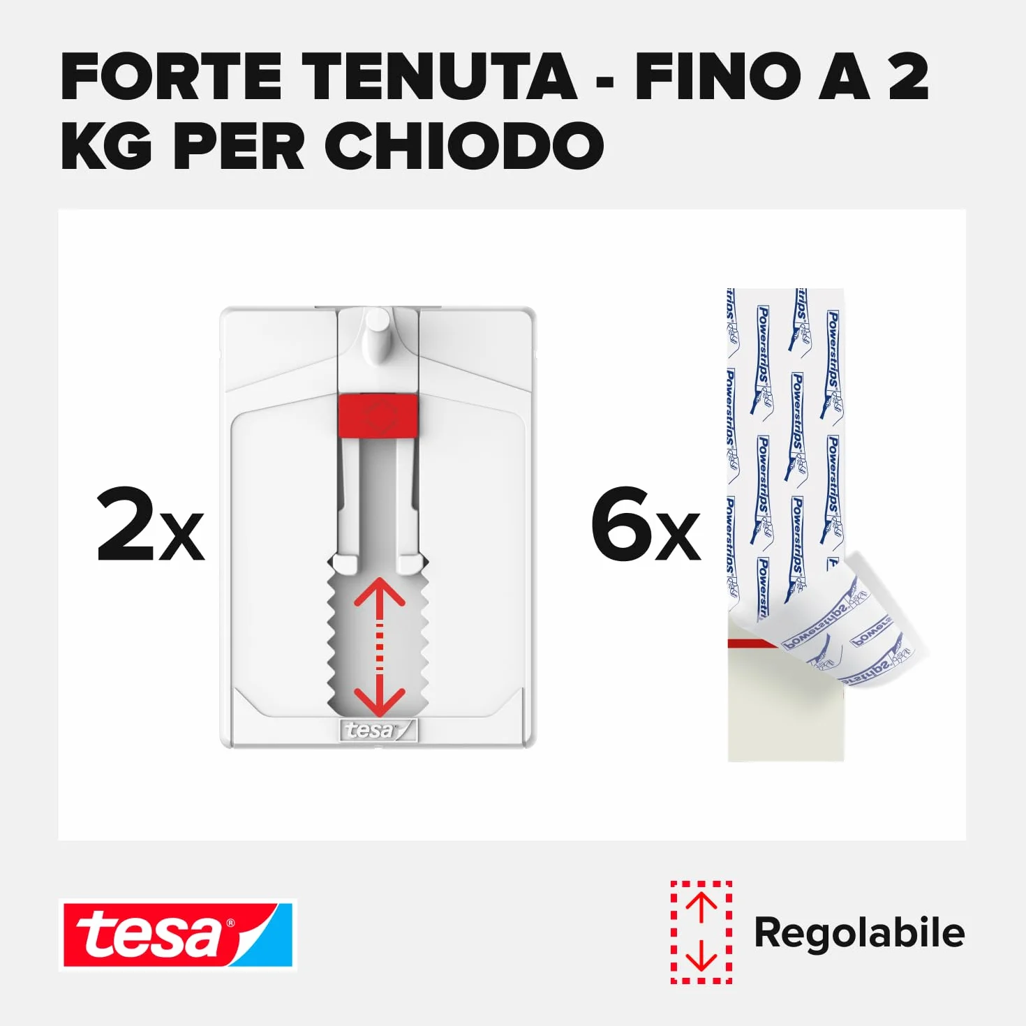 tesa Adjustable Adhesive Nail for Wallpaper & Plaster 2kg