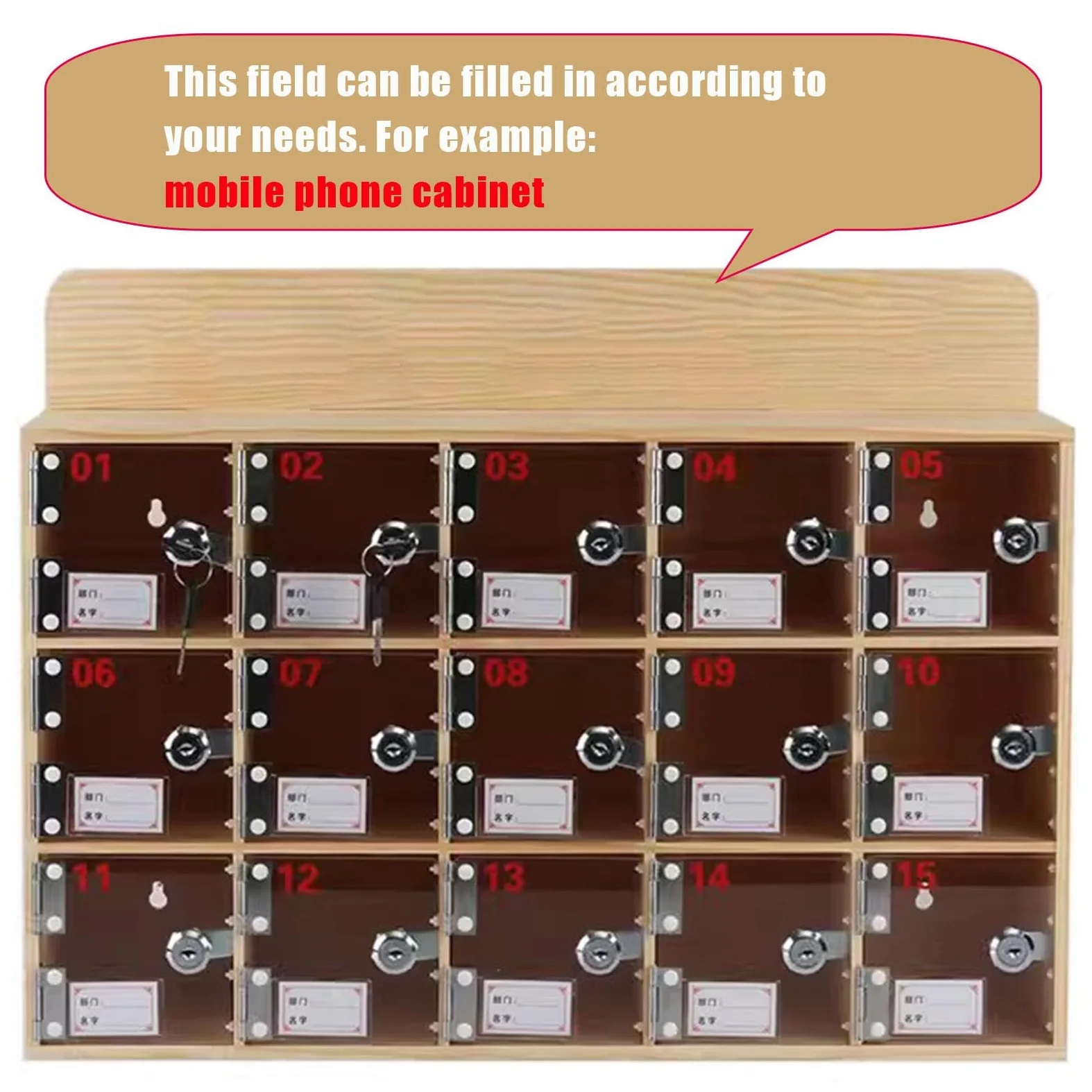 Armadietto per telefono da parete, trasparente, cassetta di sicurezza per studenti, con funzione di bloccaggio per 6-100 bit (12 punte incluse), ideale per scuola e ufficio