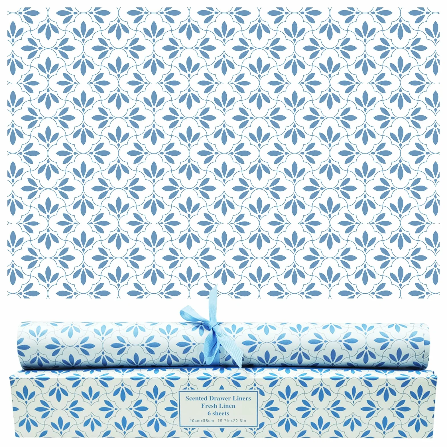 LA BELLEFÉE Carta profumata per armadio, cassetti, perfetta per cassettiere, armadi, cassetti, scaffali, 6 fogli (lino fresco)