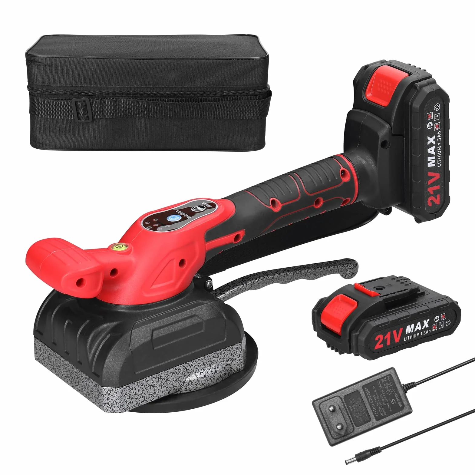 XiaoXIN Piastrellatrice per piastrelle da 21 V Elevata capacità di carico Piastrelle per pavimenti da parete Posa di utensili vibranti Strumenti di utilità per la decorazione della casa con ventosa al