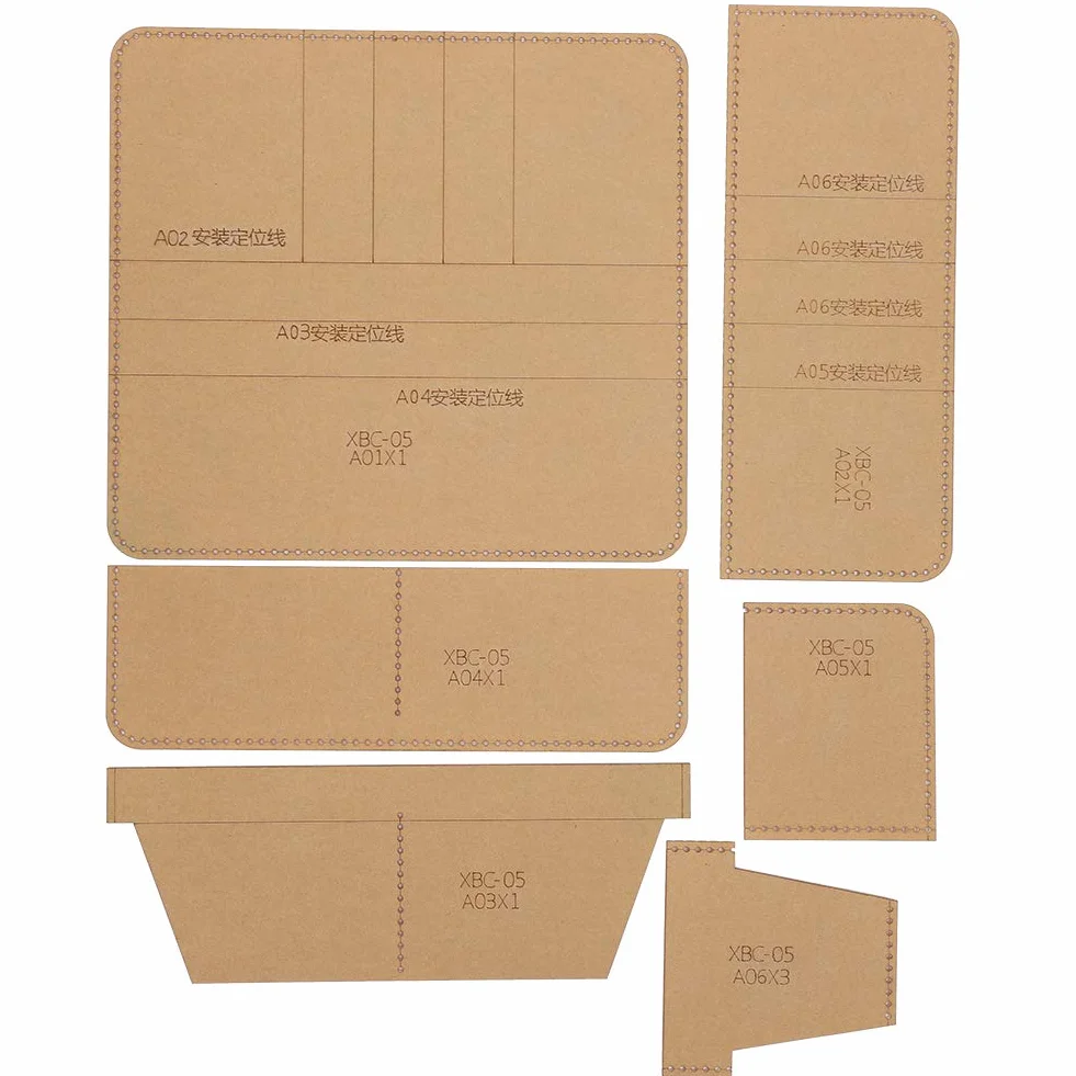 3,5 x 3,9 x 0,4 pollici Modello in pelle, Modello per portafoglio, Manuale per l'artigianato del portafoglio lungo