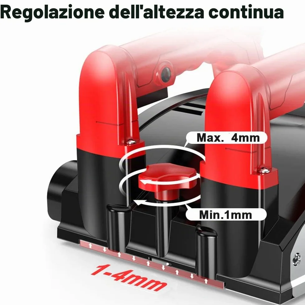 XIIW - Fresa per calcestruzzo, 1600 W, 4000 giri/min, fresatrice a rulli, fresatrice per muri, smerigliatrice per calcestruzzo, fresatrice per pareti per calcestruzzo, gesso, intonaco, malta, vecchie