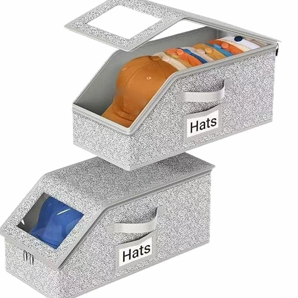 Scatola portaoggetti per cappelli da baseball rigida con cerniera 22,9 x 29,1 cm
