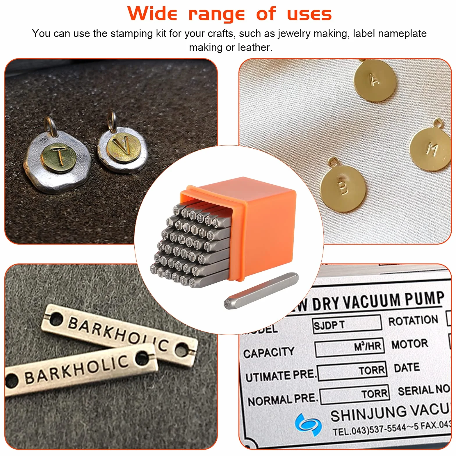 37pcs Punzoni Lettere e Uumeri in Metallo 3mm Timbri Alfabeto Timbri Lettere A-Z e Numero 0-9 Timbri Set per Metallo Legno Pelle Plastica