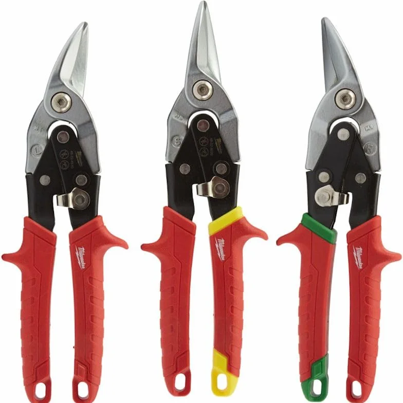 Milwaukee 48224533 - Set di 3 cesoie per lamiera