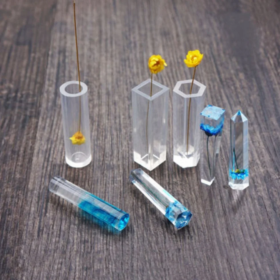 Set di 10 stampi in silicone con cilindri per gioielli fai da te, a strisce, multifunzione, in resina, per creare ciondoli trasparenti artigianali