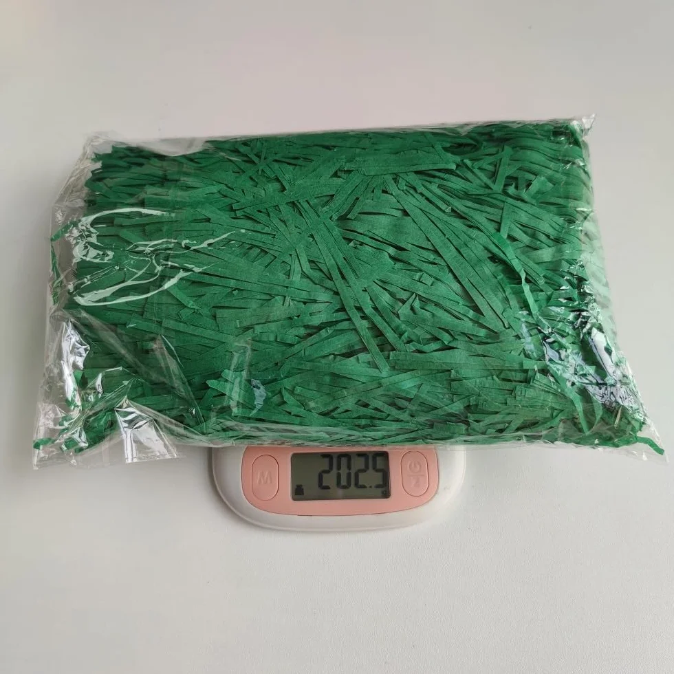 Carta velina verde triturata da 200 g per scatole regalo e cesti, accessori per confezioni regalo, riempimento cesti, riempitivo per confezioni regalo