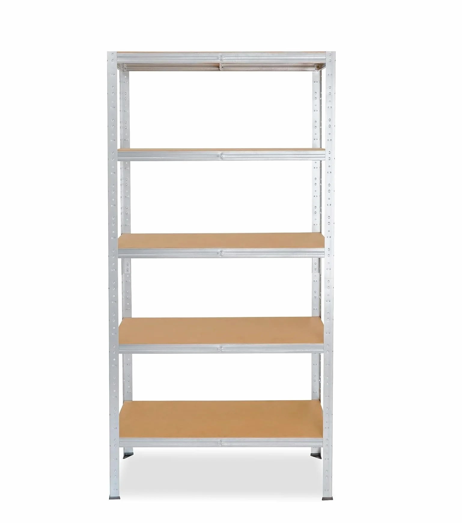 Scaffali in Metallo per Garage.Portante 875 KG.Scaffale Salvaspazio 5 Ripiani Regolabili, Senza Viti