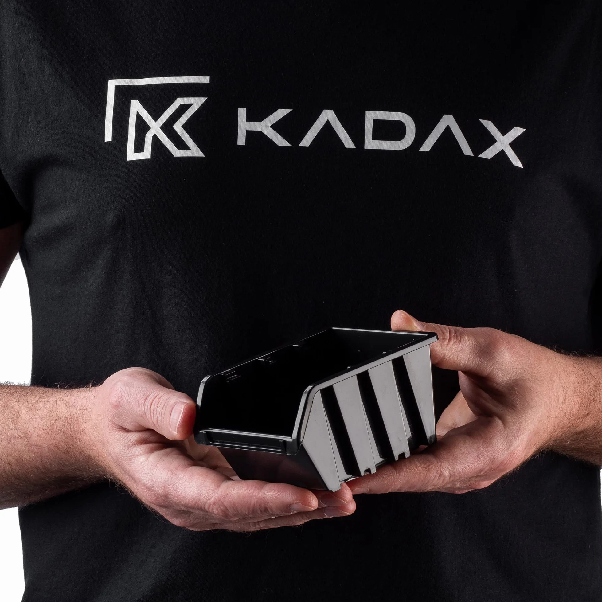 KADAX Contenitori Impilabili da Parete, Cassette in Plastica per Minuteria, 115 x 80 mm, Nero (10 szt.)
