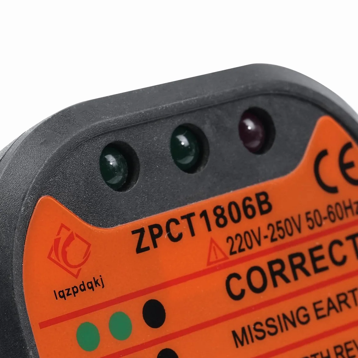 Tester per Prese 220-250V, rilevatore di Tensione di polarità del Circuito per Il rilevamento del Cablaggio della Presa di Corrente, ispezione di Sicurezza del Test della Presa