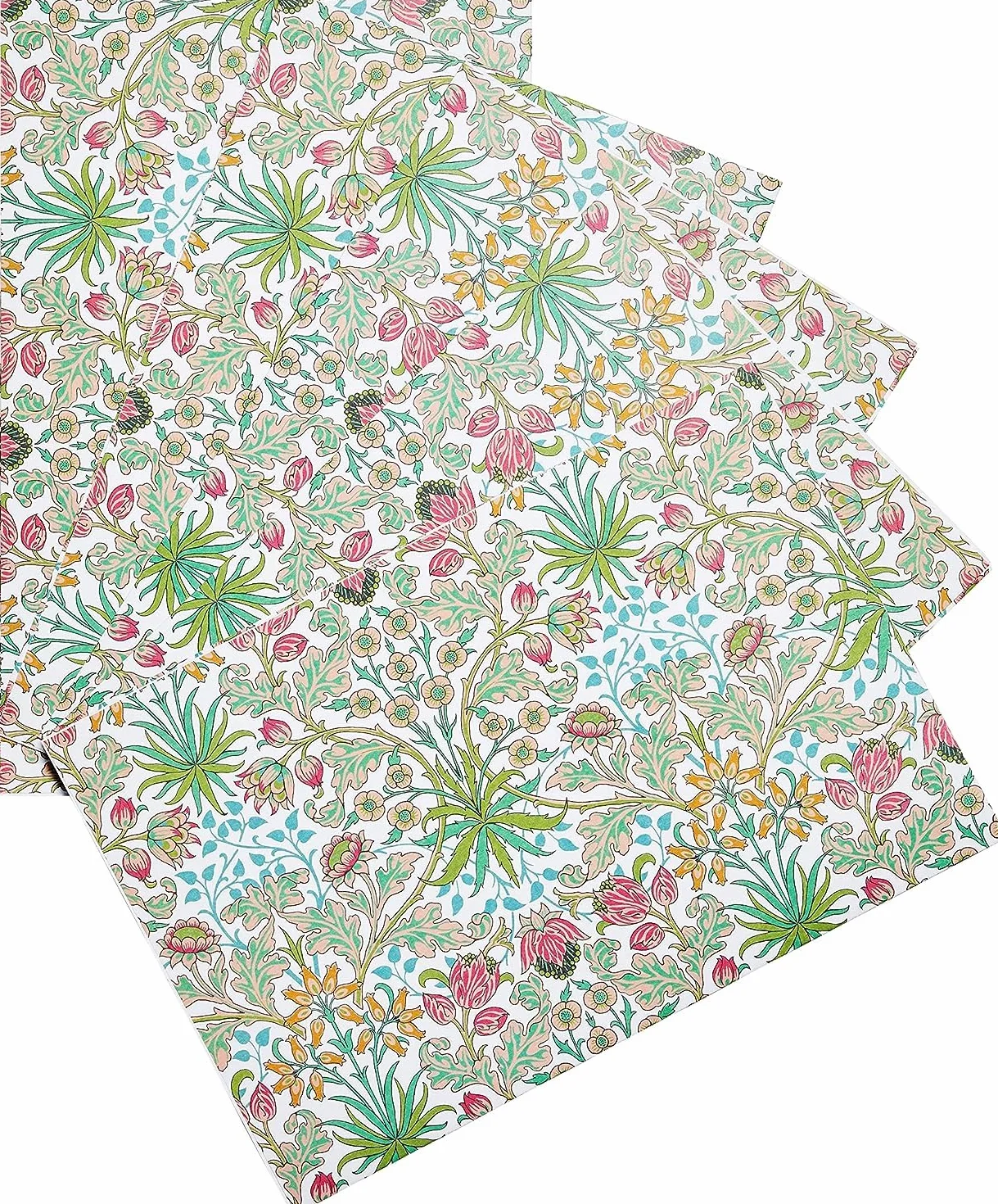 William Morris At Home - Fodere per cassetti profumate al bergamotto e vetiver, adatte per cucine e camere da letto, cruelty free e vegane, 5 fogli, verde primavera, rosso, blu