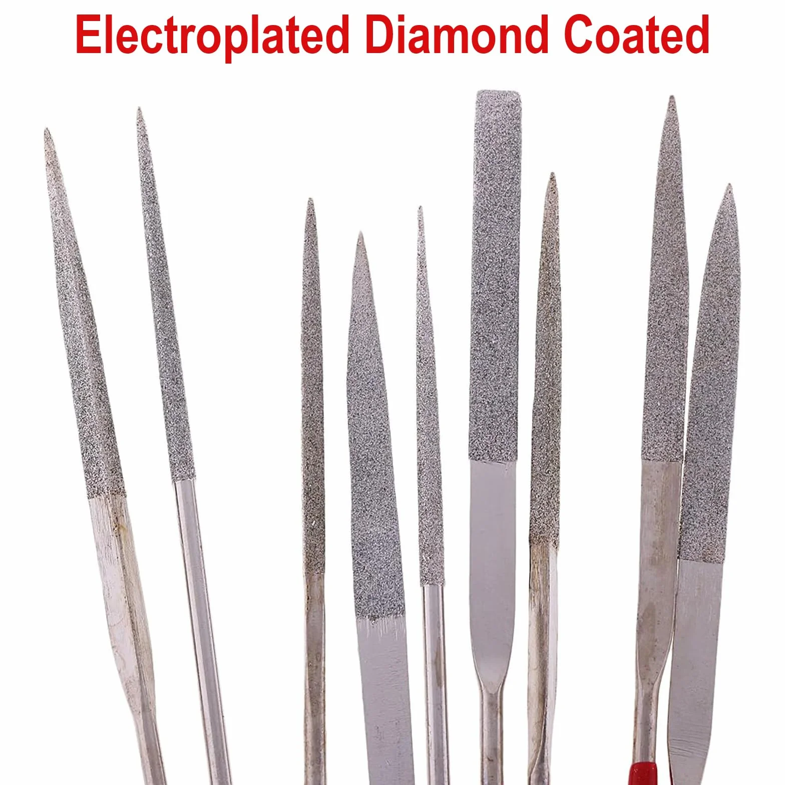 MOLIMOLI Set 10 Lime Diamantate Mini 2x100 mm Multifunzionali ad Ago di Precisione Rivestite in Titanio, per Pietra Ollare, Legno, Metallo - Accessori per Modellismo e Stampanti 3D