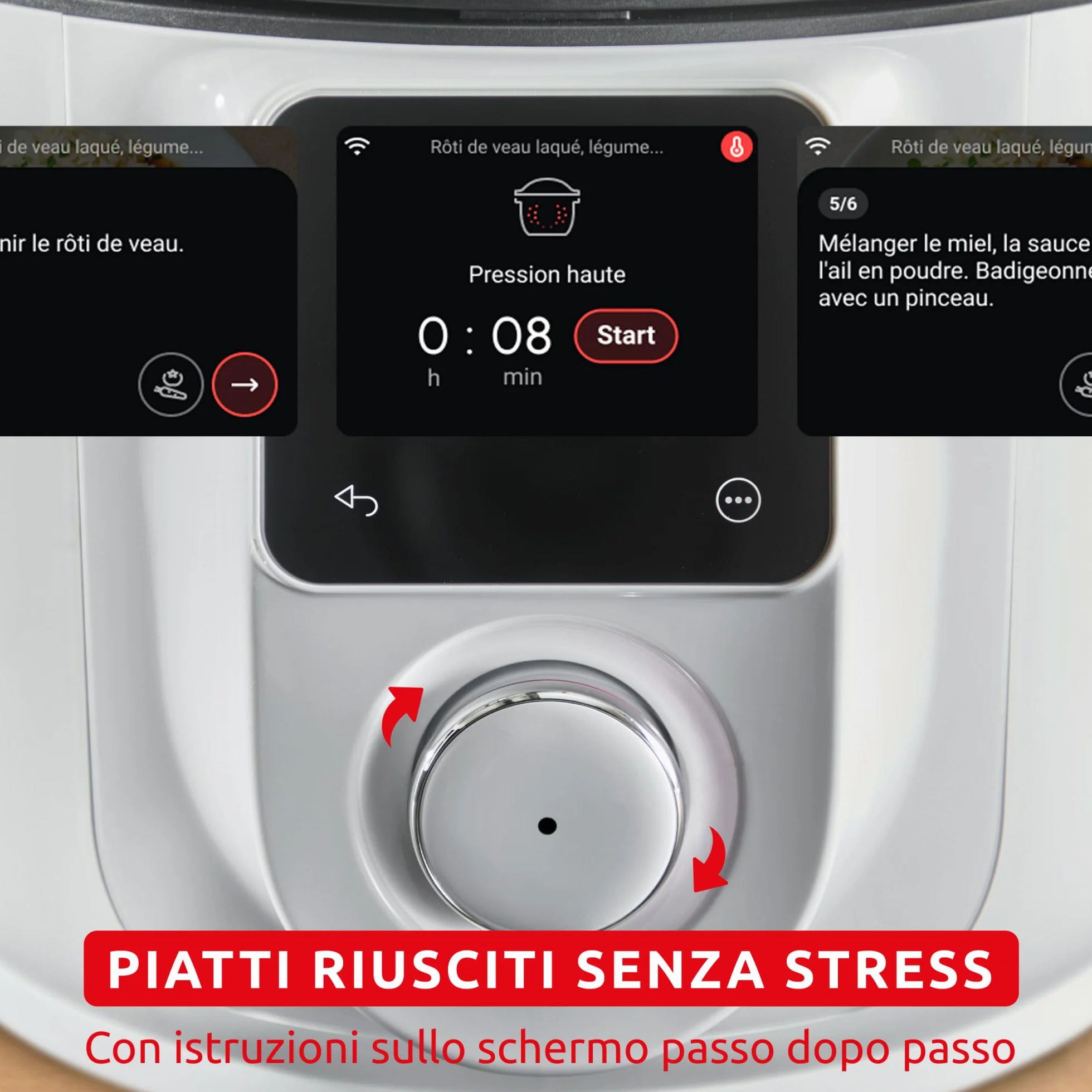 Moulinex Cookeo Infinity, Multicooker con Pala Mescolatrice Automatica, 20 Modalità di Cottura, Pentola a Pressione, Friggitrice ad Aria, Cottura a Vapore, con Schermo LED Wi-Fi collegato, CE9821