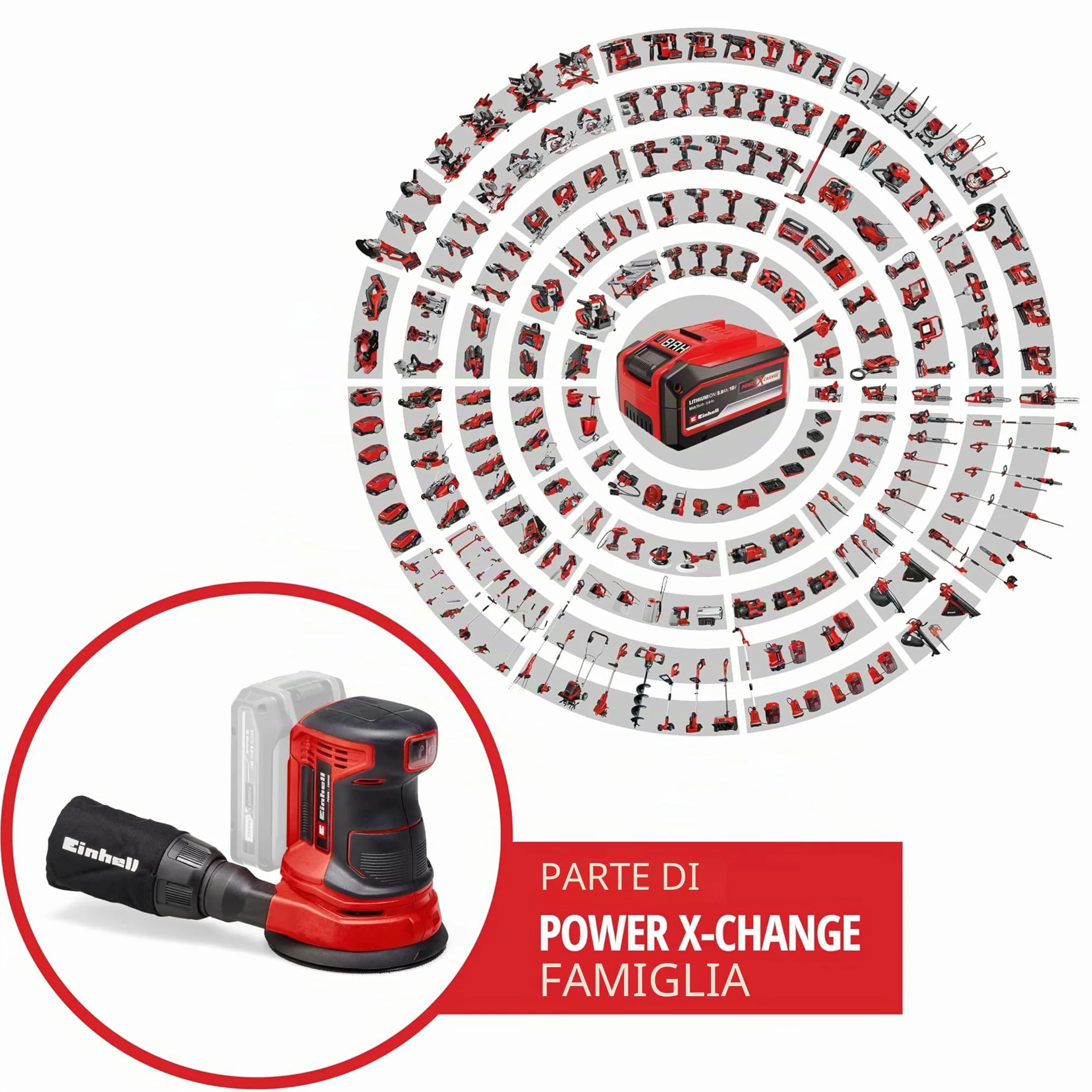 Einhell TE-RS 18 Li-Solo Levigatrice roto orbitale 18V Power X-Change 125 mm