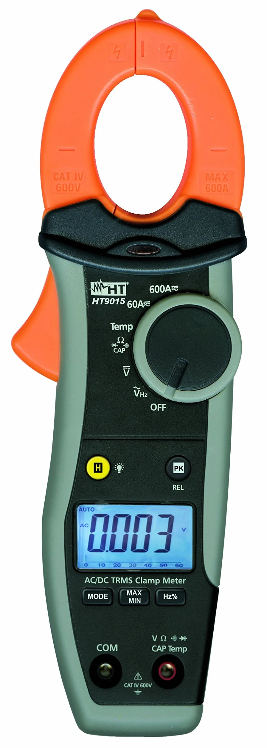 HT-Instruments, Amperometro digitale 600A AC/DC TRMS, CAT IV 600 V, HT9015