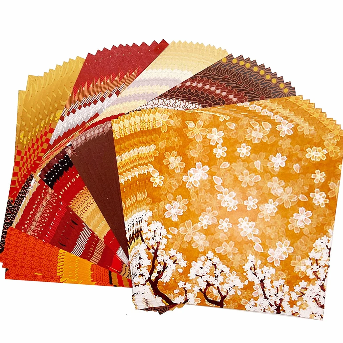 Carta per origami - 50 fogli di carta giapponese con motivi diversi 15 x 15 cm a doppia faccia per progetti artistici e artigianali fai da te