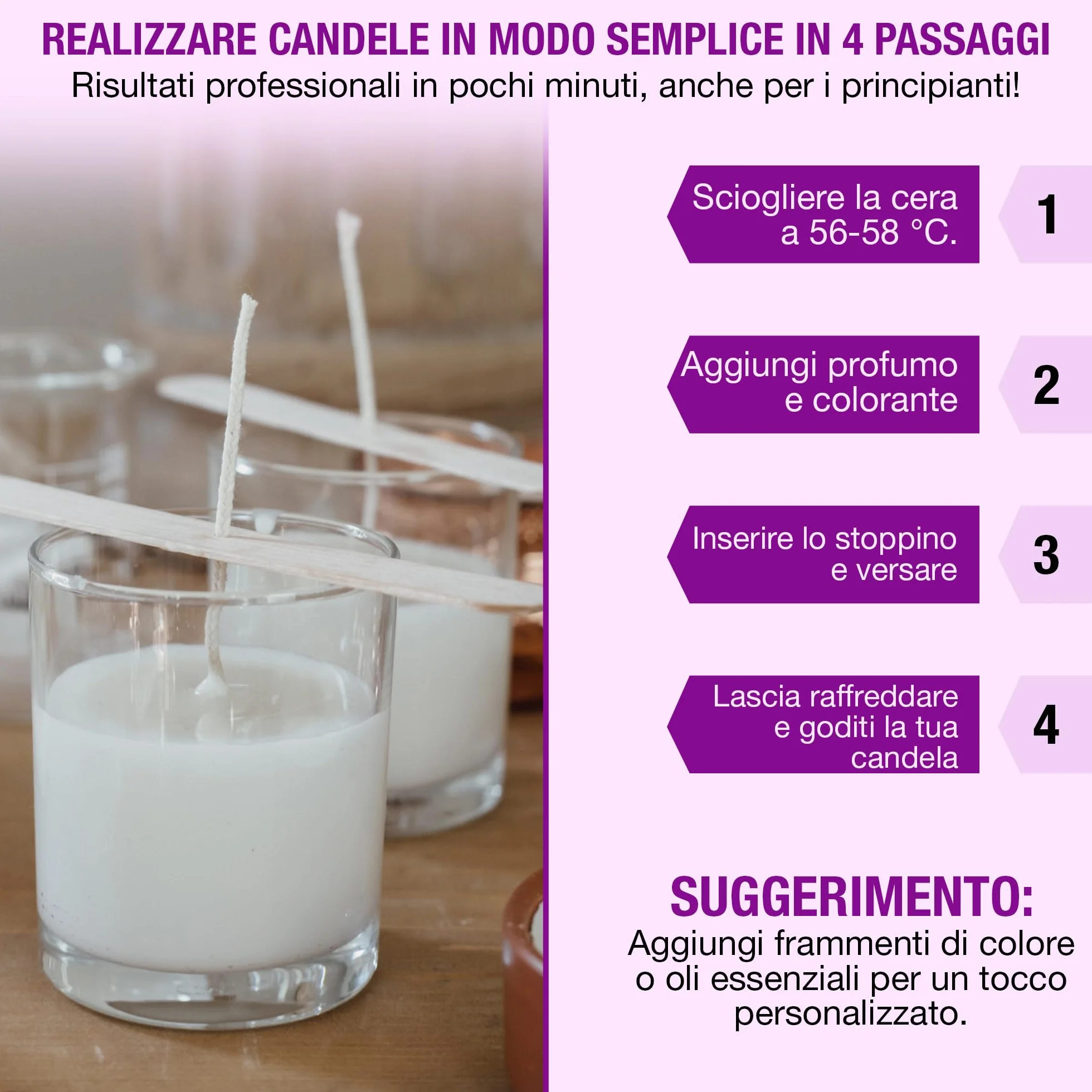 WAXIM Cera di Parafina per Candele 950 g in Perle – Cera per Candele Fai da Te, Candle Wax Bianca a Fondere per Candele, DIY, Cera da Sciogliere, Creazione Artigianali
