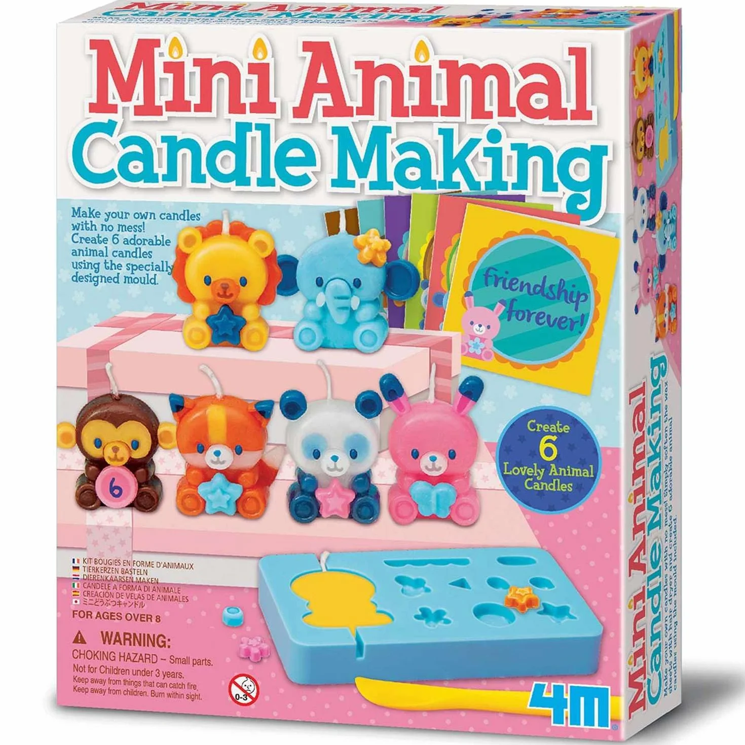 4M Mini-Animali — Kit Crea Le Tue Candele | Realizza 6 Candele a Forma di Animaletti | Gioco Creativo per Bambini, Educativo e Divertente | Da 8 Anni, 00-04681