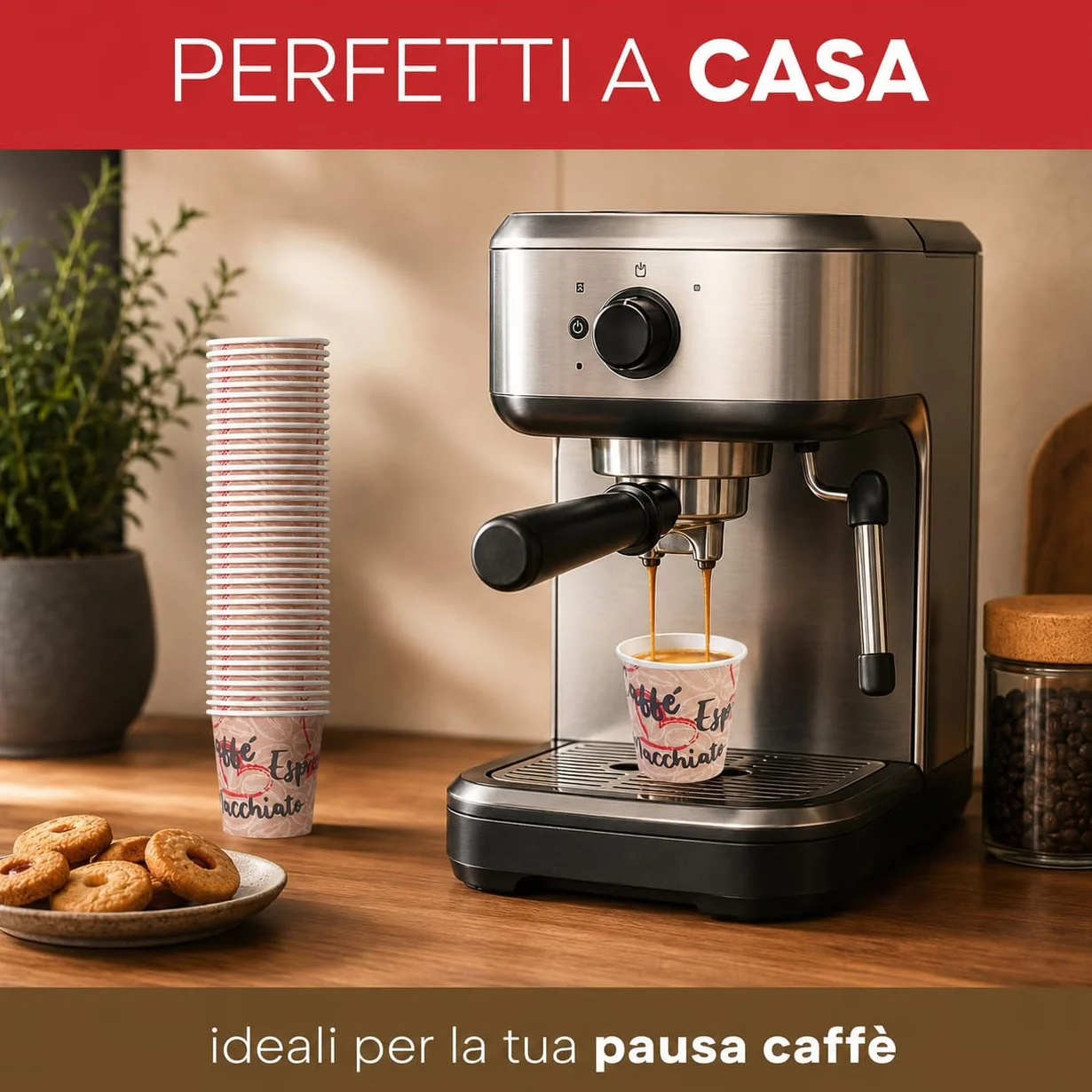 Caffetti Carta Bicchierini Caffè 90 ml Made in Italy 150 Pz Monouso Espresso