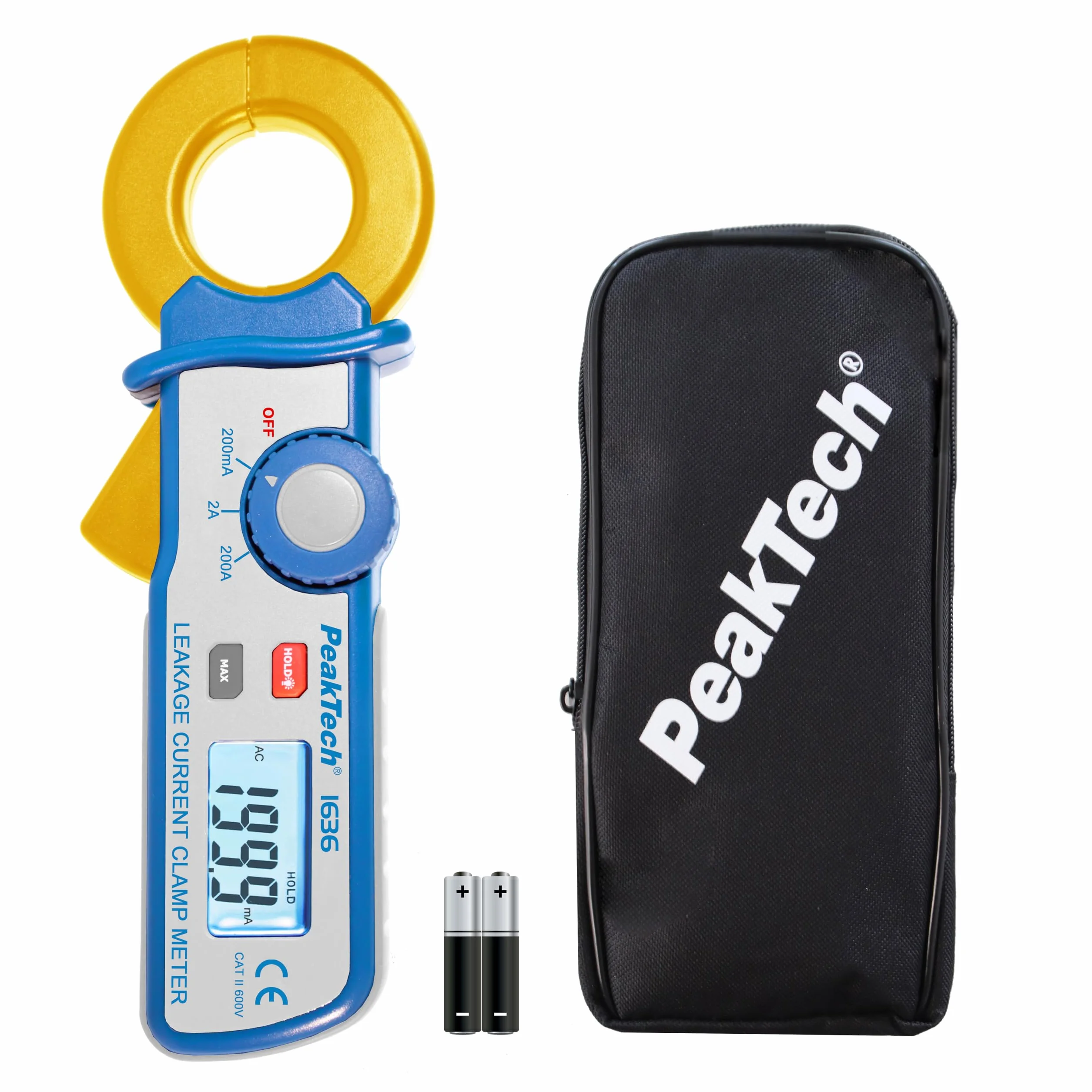 P 1636 PeakTech® P 1636 Pinza per corrente di dispersione con risoluzione di 100μA
