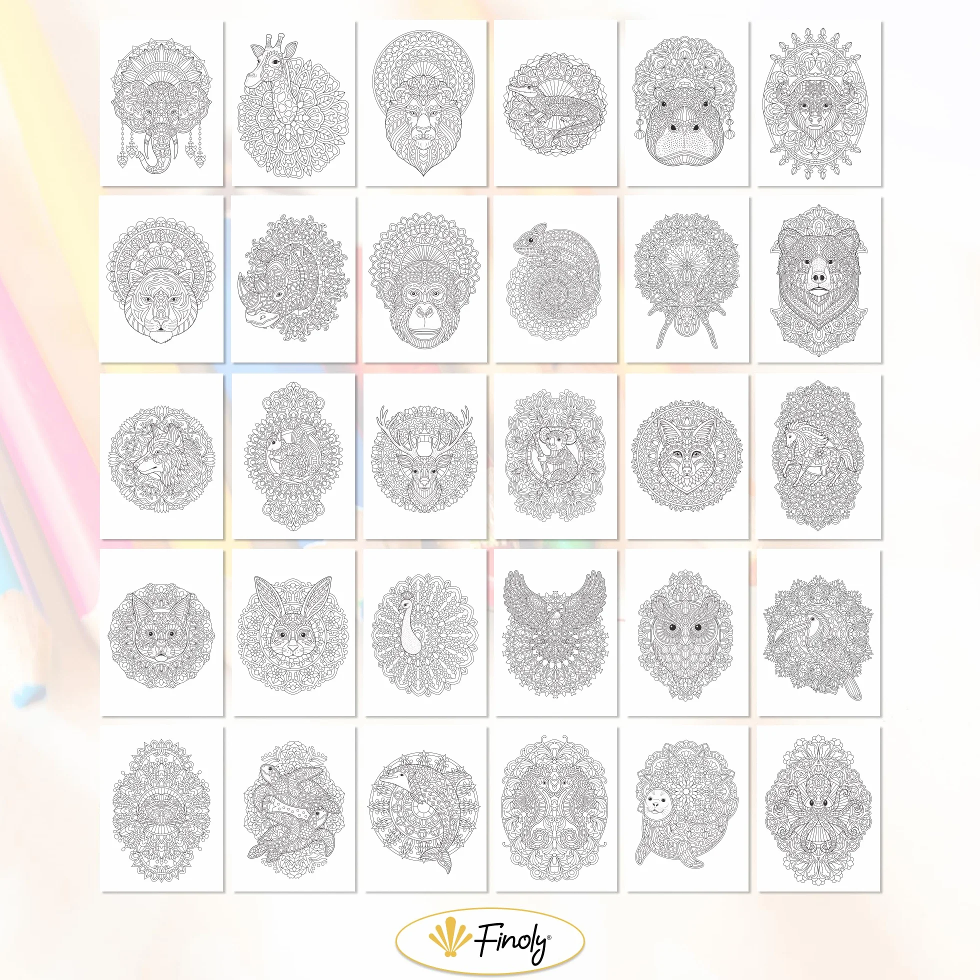 Libro Mandala da Colorare Adulti Magical Patterns 30 Illustrazioni Originali A4 Carta Premium Rilegatura a Spirale