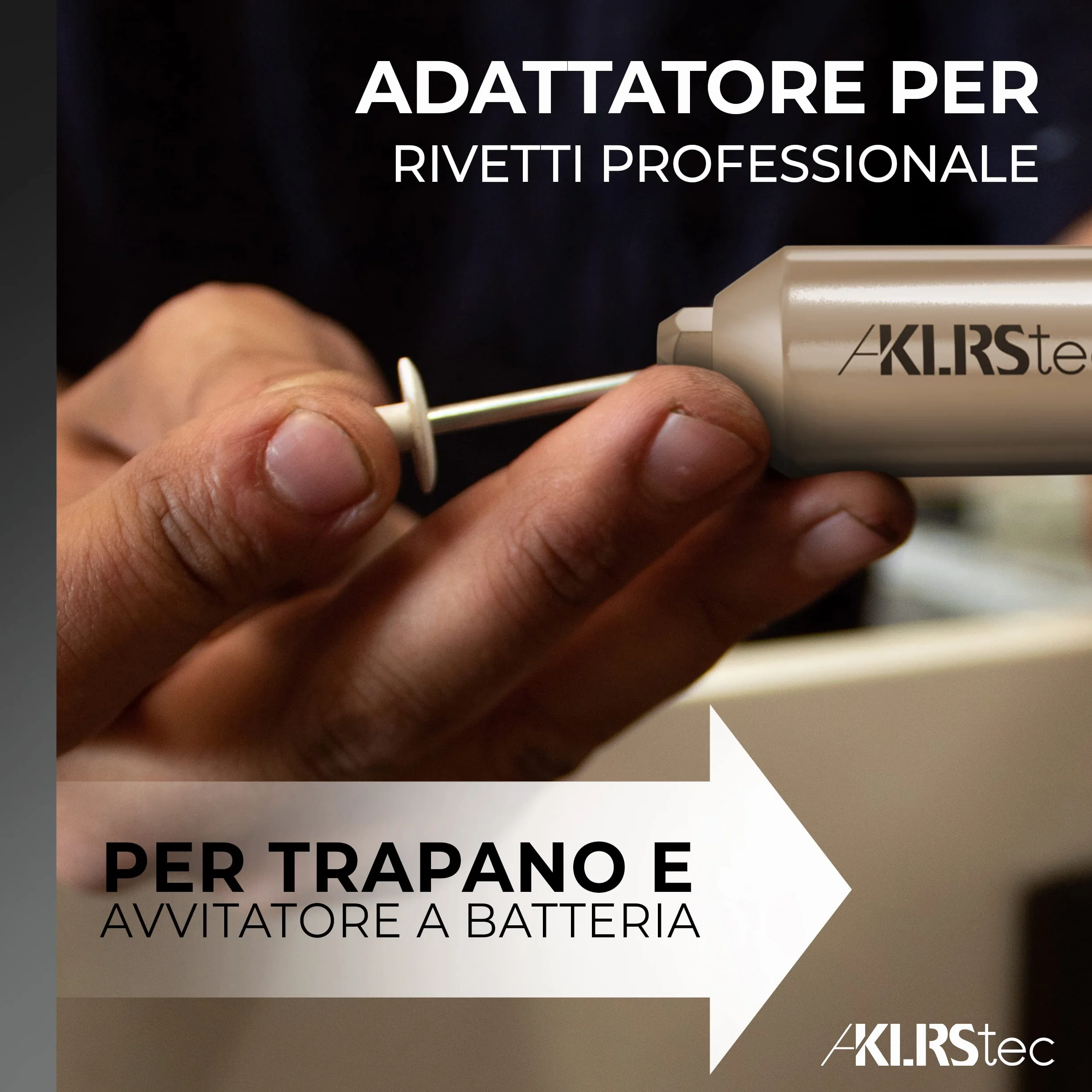 KLRStec® Adattatore per rivetti ciechi per pinze di rivettatura - Accessorio per avvitatori e trapani a batteria