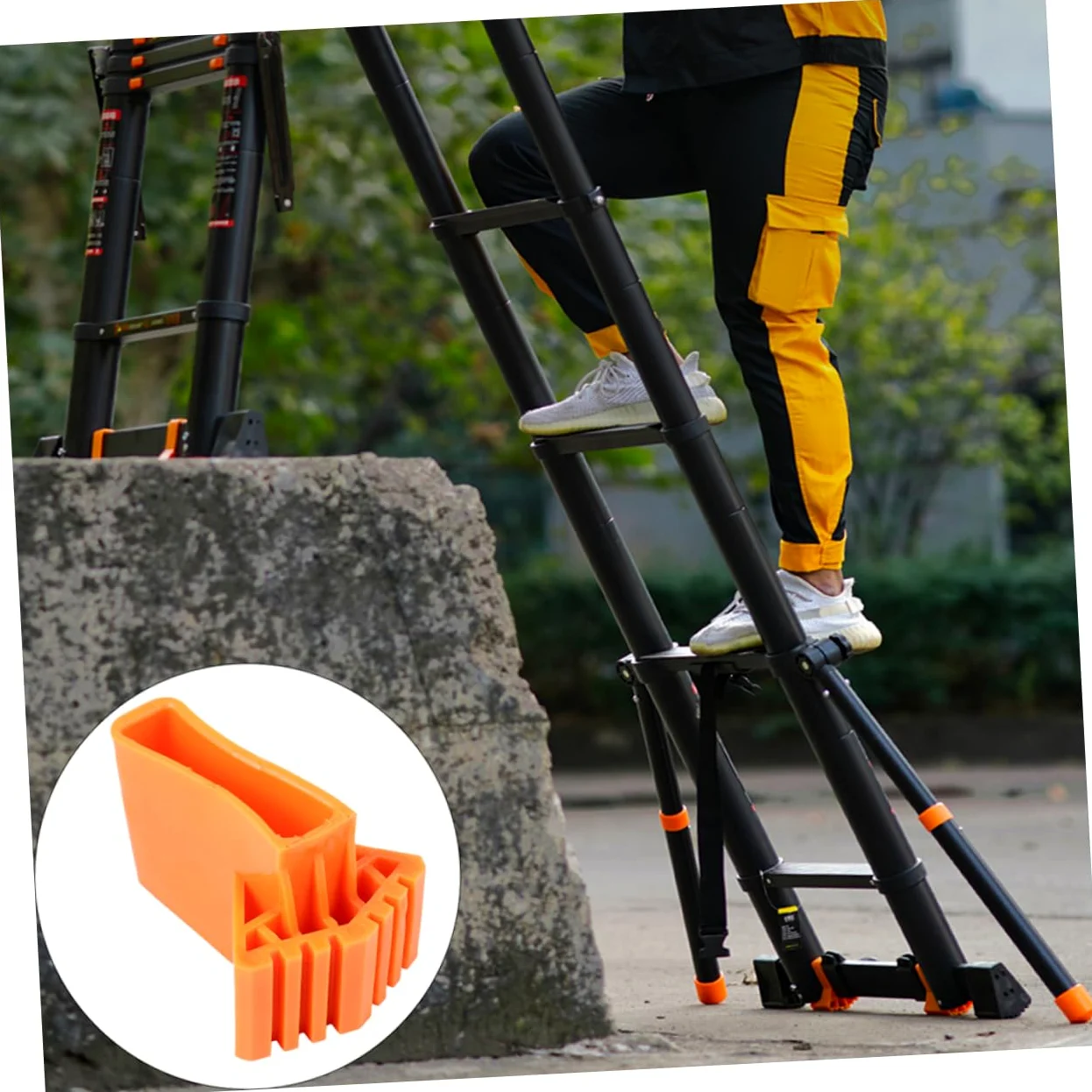 2 Set Tappetino Antiscivolo Pastiglie Scala Ladder Scala Pieghevole Gambe Della Scala Accessorio Per La Casa Piedini in Gomma Tappetino Gomma Da Cancellare Arancia 8 Pezzi * 2