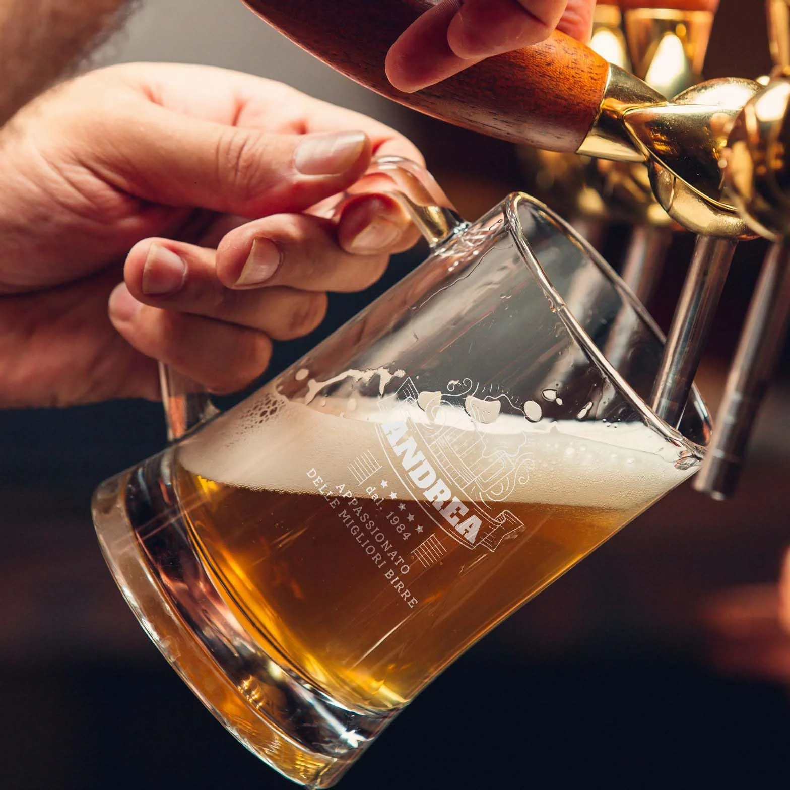Boccale per Birra Personalizzato 520 ml H15,3 cm Ø9,3 cm Regalo Compleanno 40 50 anni