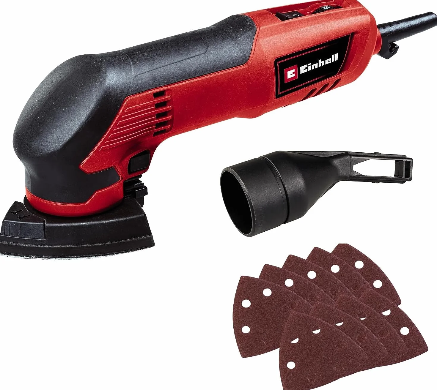 Einhell Smerigliatrice a delta TC-DS 20 E (200 W, circuito oscillante da 2 mm, fino a 22.000 giri/min, regolazione della velocità, pattino abrasivo con velcro, incl. 9 fogli di carta vetrata)