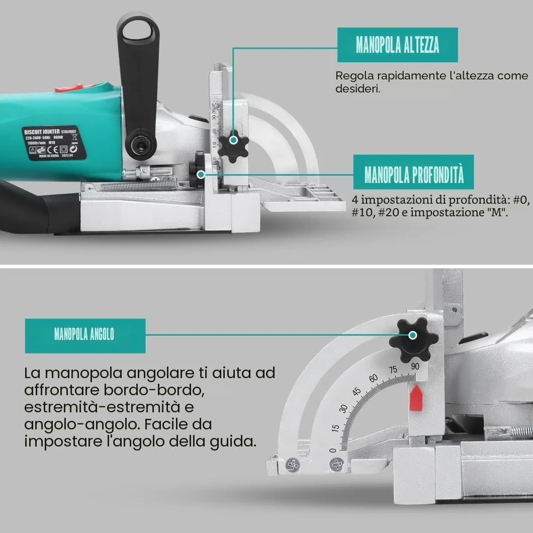 Fresatrice Orizzontale STANEW,220-240V, 900W,11000RPM con sacchetto antipolvere e chiave
