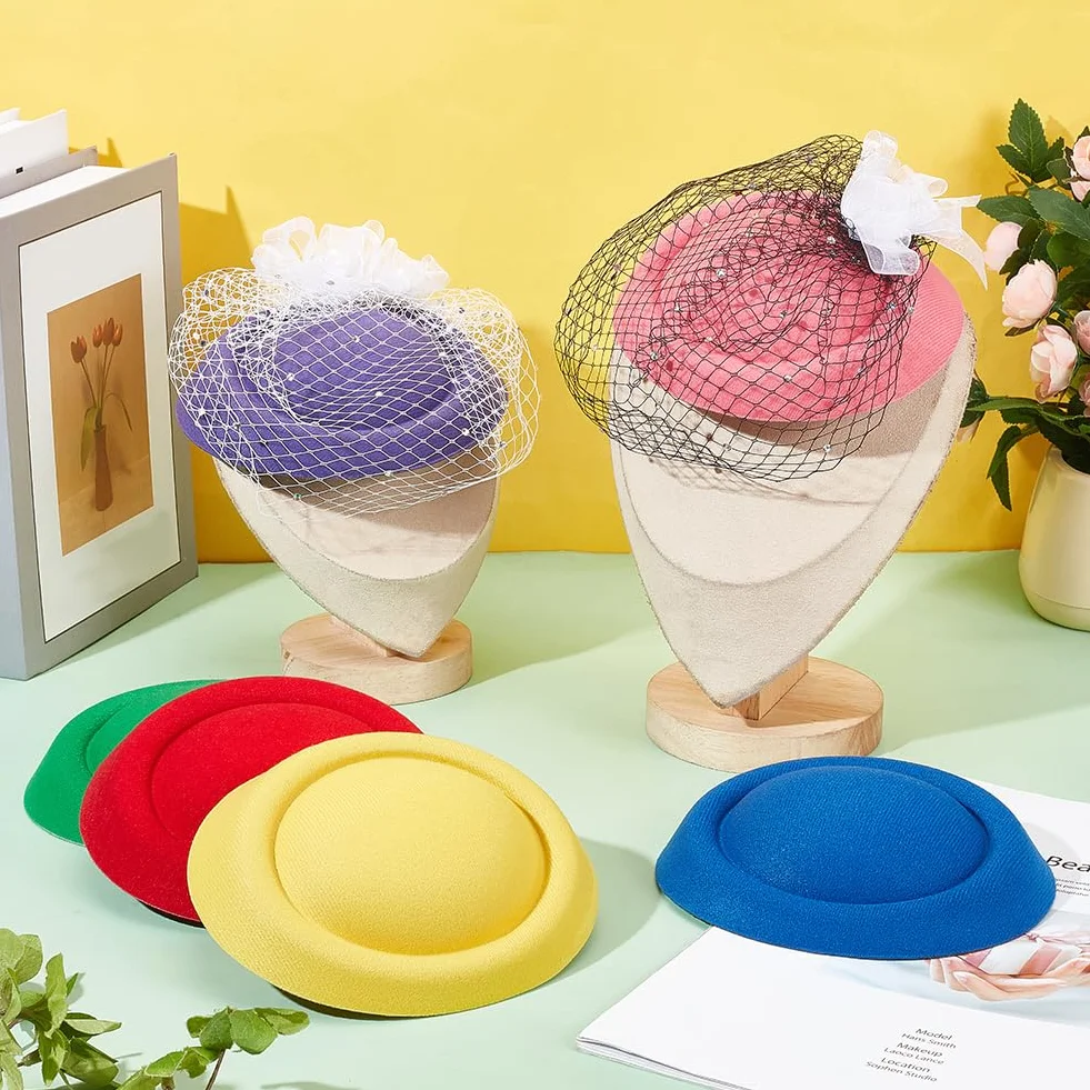 NBEADS 6 Pz Base per Fascinator per Cappello Rotondo, 16x13.5x3.9cm di Stoffa di Velluto Cappello di Fascinator Base Mini Cappello Base di Modisteria Fascinator per La Festa Nuziale Fai da Te